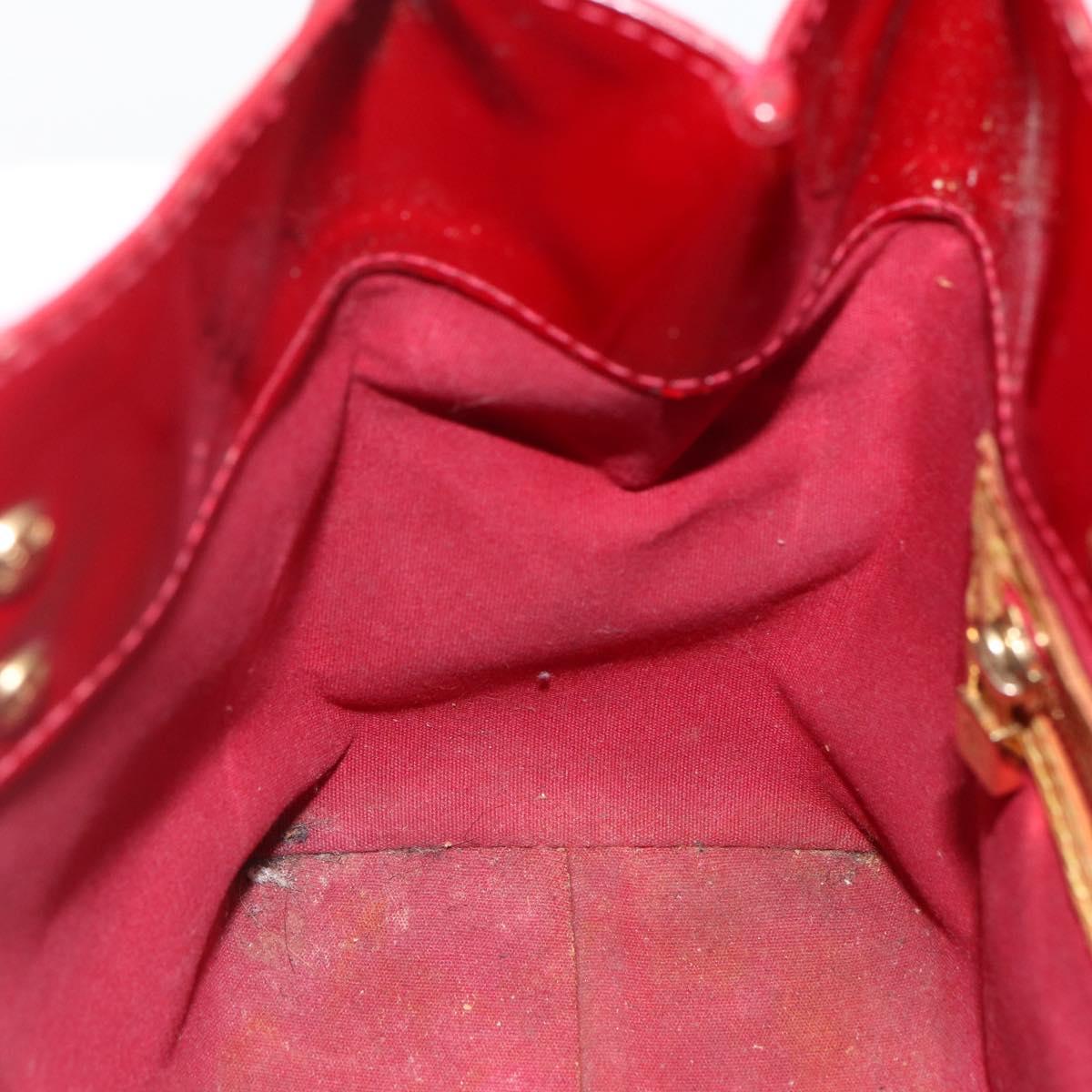 LOUIS VUITTON Monogram Vernis Reade PM Hand Bag Red Rouge M91088 LV Auth ka2852