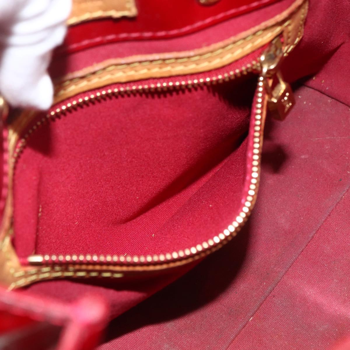 LOUIS VUITTON Monogram Vernis Reade PM Hand Bag Red Rouge M91088 LV Auth ka2852