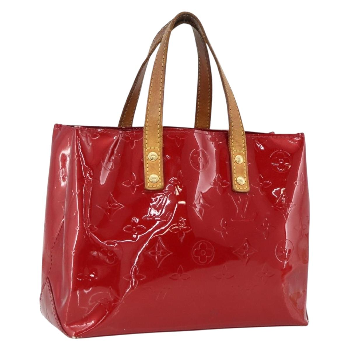 LOUIS VUITTON Monogram Vernis Reade PM Hand Bag Red Rouge M91088 LV Auth ka2852