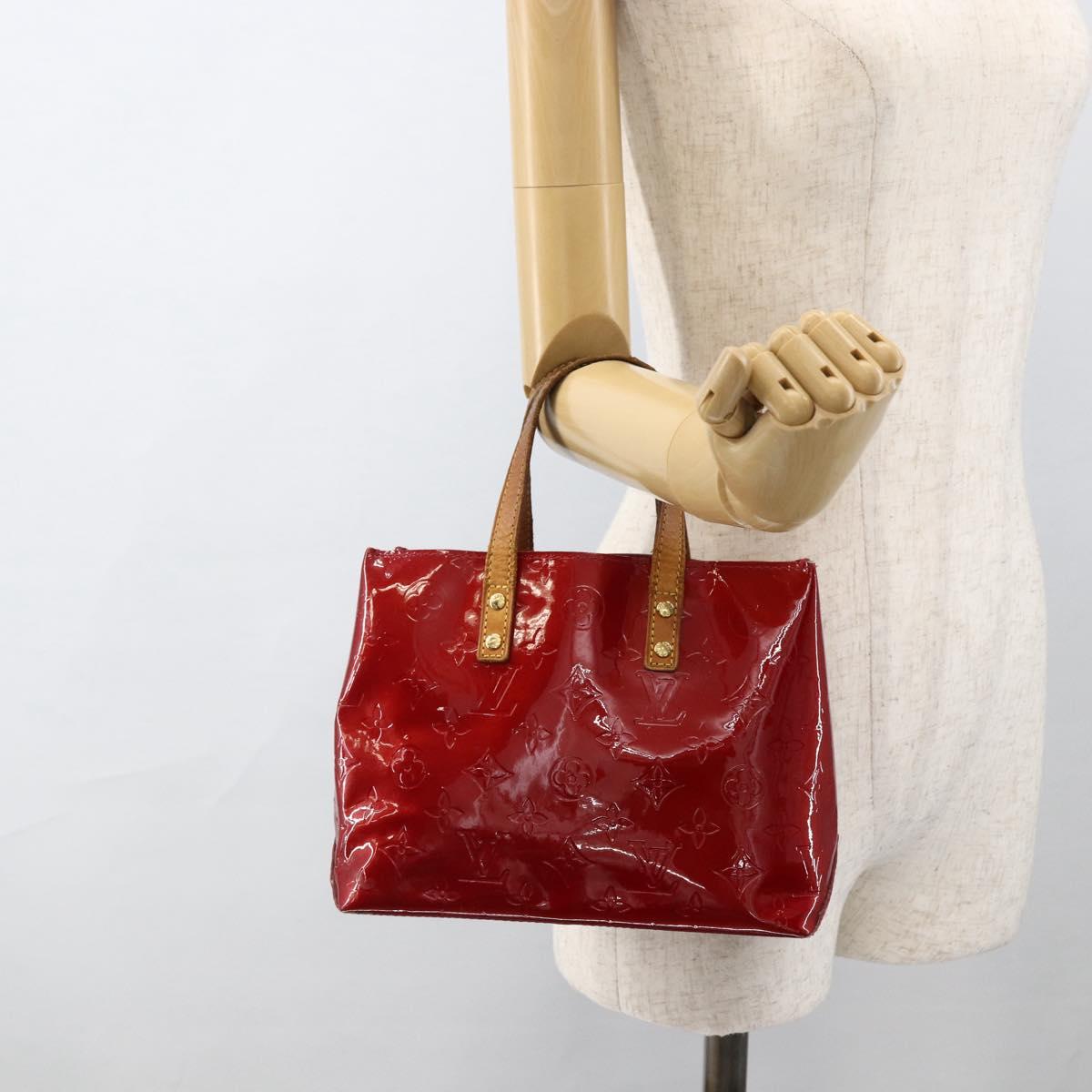 LOUIS VUITTON Monogram Vernis Reade PM Hand Bag Red Rouge M91088 LV Auth ka2852