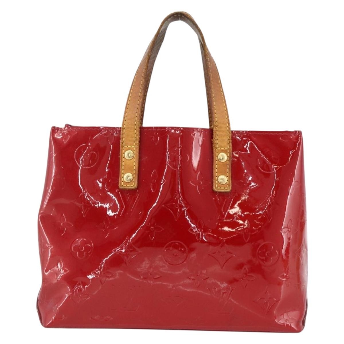 LOUIS VUITTON Monogram Vernis Reade PM Hand Bag Red Rouge M91088 LV Auth ka2852