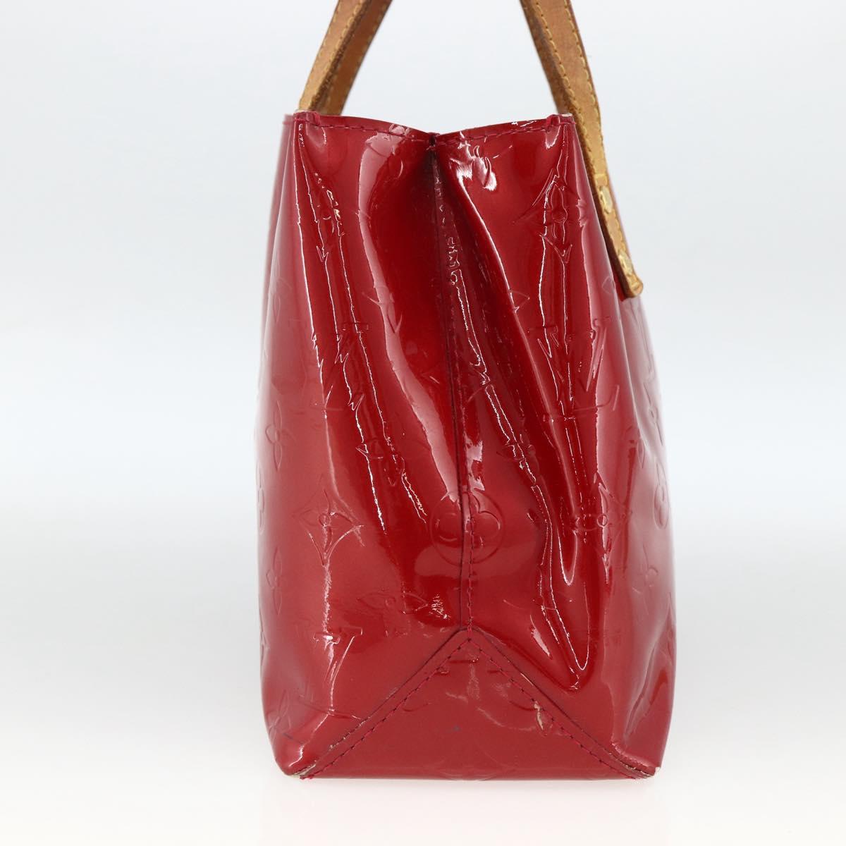 LOUIS VUITTON Monogram Vernis Reade PM Hand Bag Red Rouge M91088 LV Auth ka2852