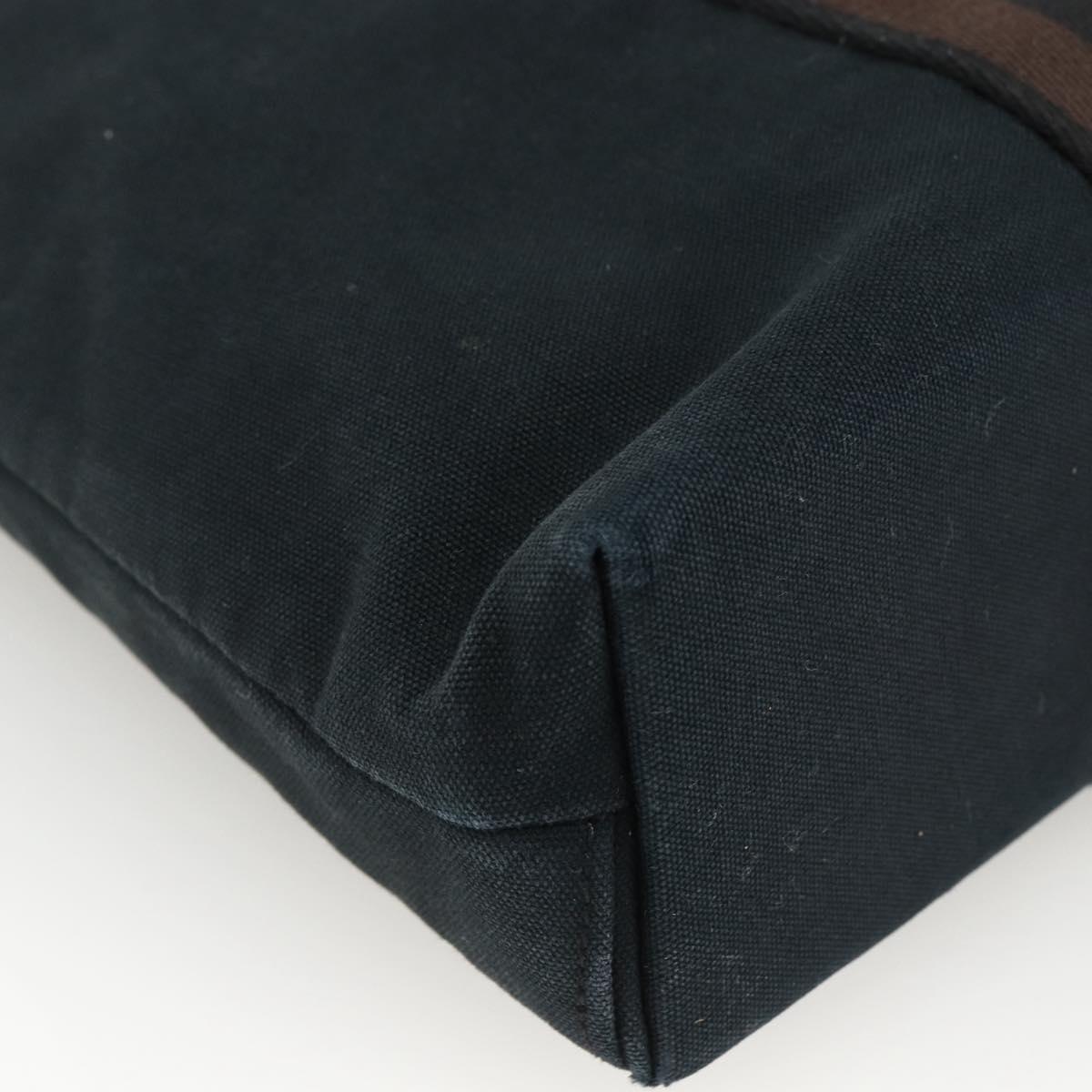 HERMES Toroca Horizontal MM Tote Bag Canvas Black Auth ka2856