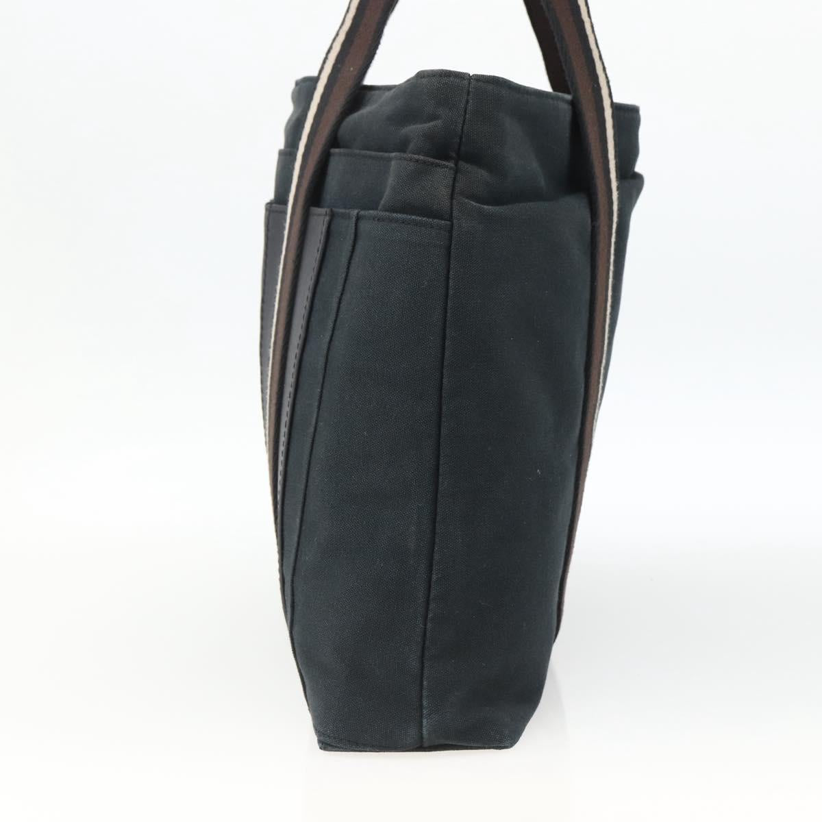 HERMES Toroca Horizontal MM Tote Bag Canvas Black Auth ka2856
