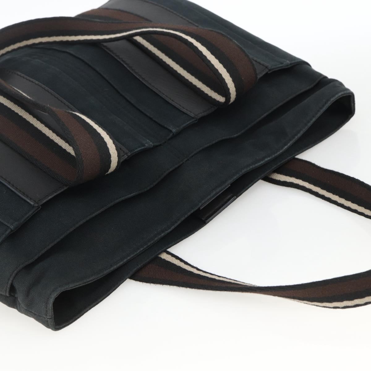 HERMES Toroca Horizontal MM Tote Bag Canvas Black Auth ka2856