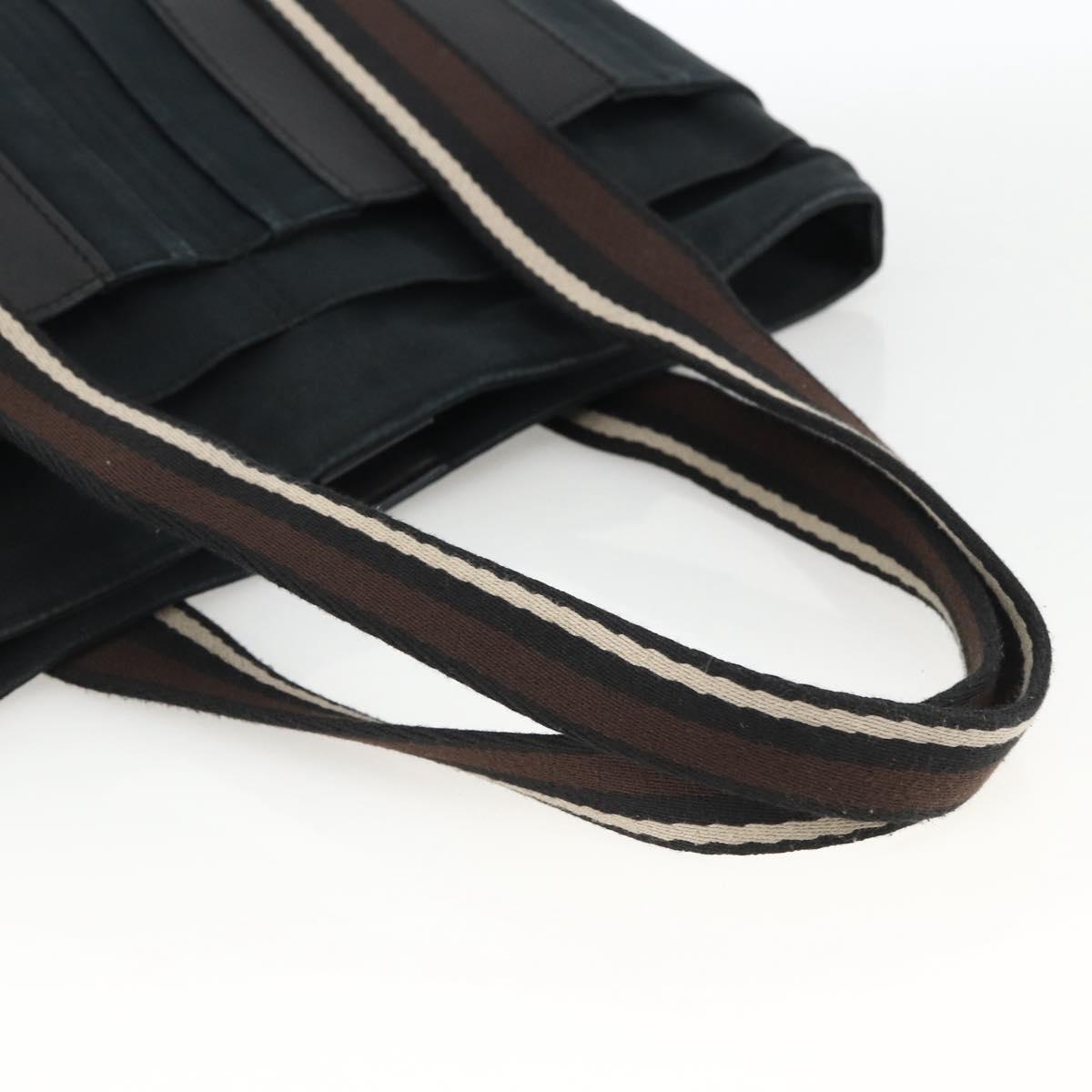HERMES Toroca Horizontal MM Tote Bag Canvas Black Auth ka2856