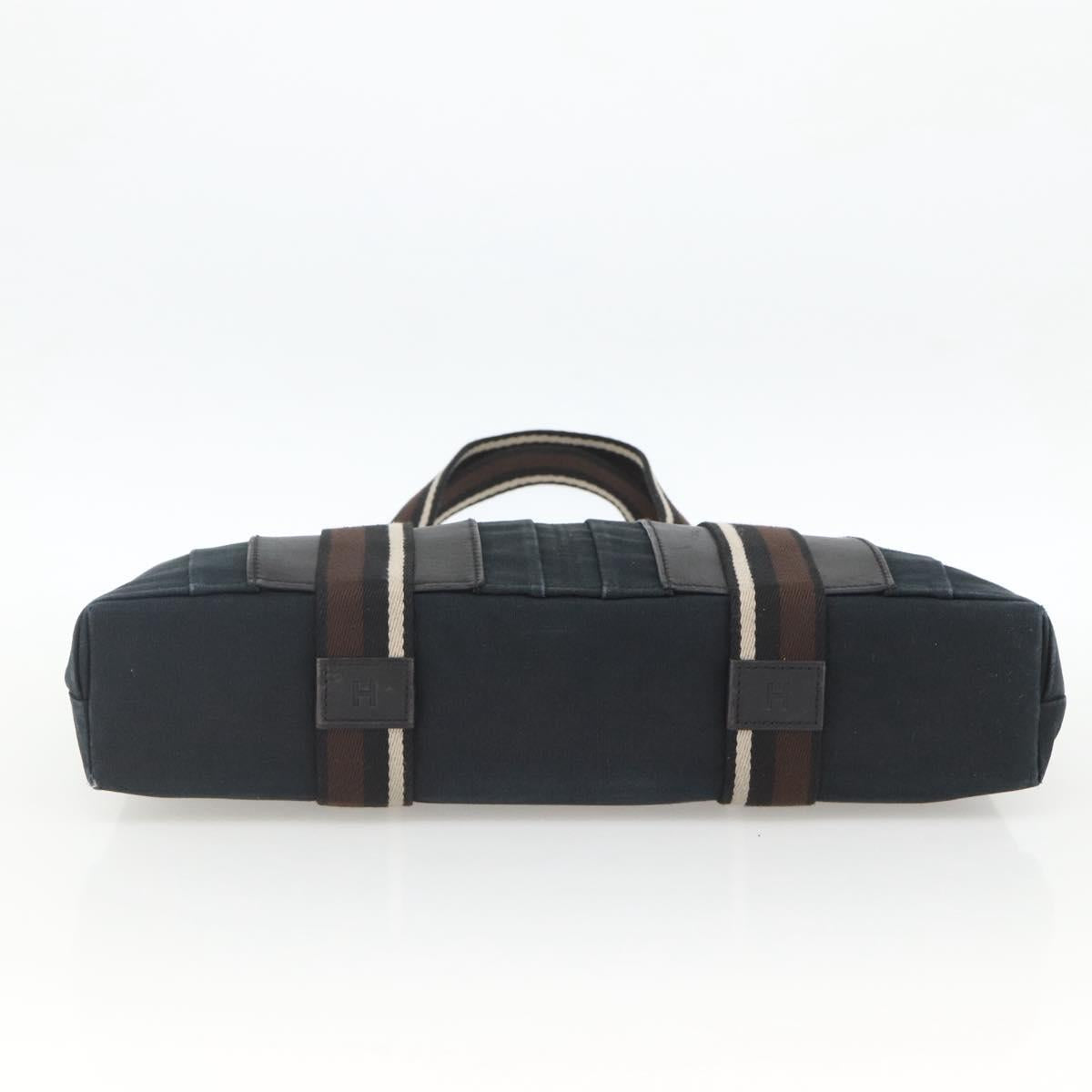 HERMES Toroca Horizontal MM Tote Bag Canvas Black Auth ka2856