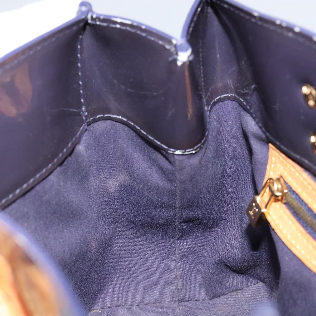 LOUIS VUITTON Monogram Vernis Reade PM Hand Bag Indigo Blue M91335 LV Auth ka286