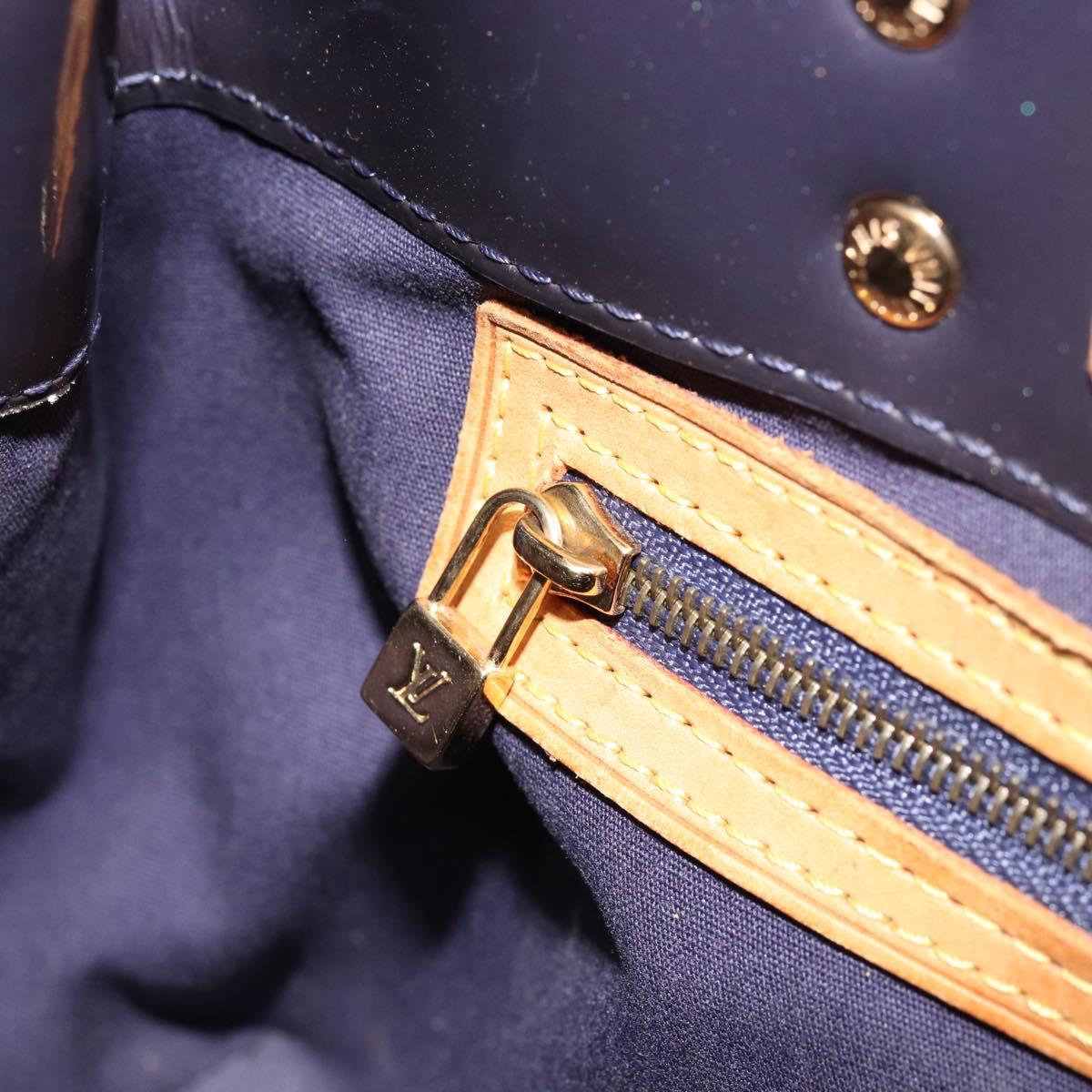 LOUIS VUITTON Monogram Vernis Reade PM Hand Bag Indigo Blue M91335 LV Auth ka286