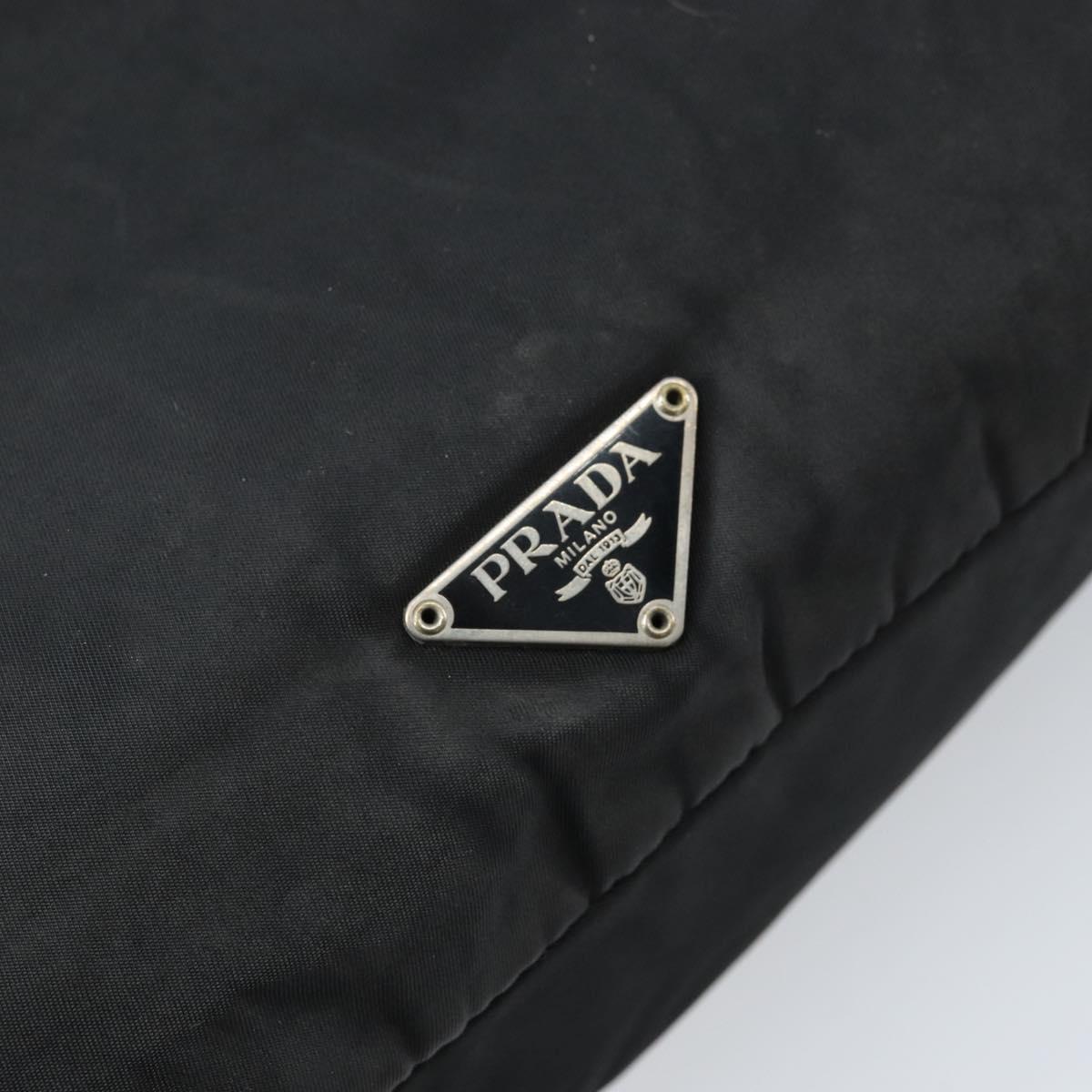 PRADA Shoulder Bag Nylon Black Silver Auth ka2860