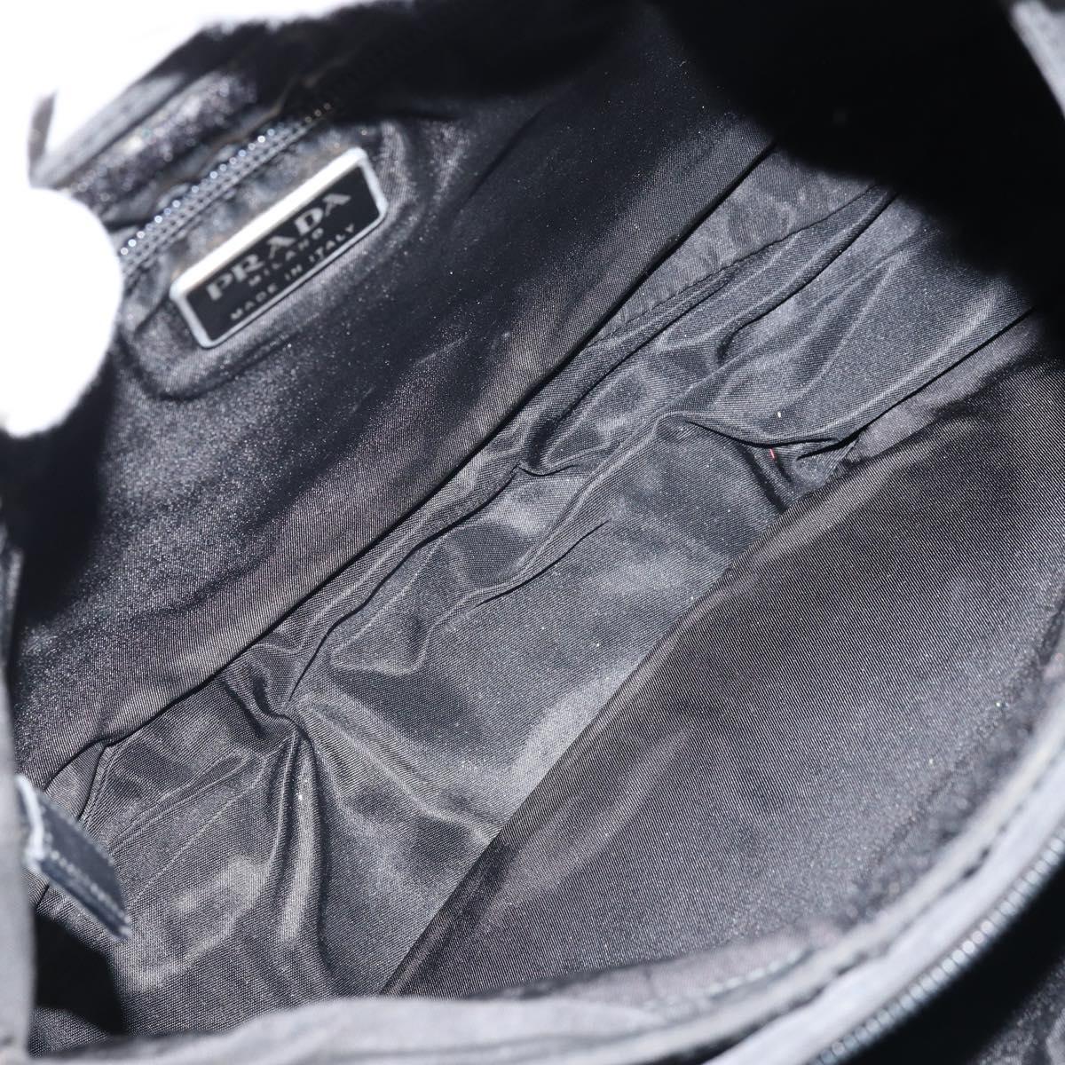 PRADA Shoulder Bag Nylon Black Silver Auth ka2860