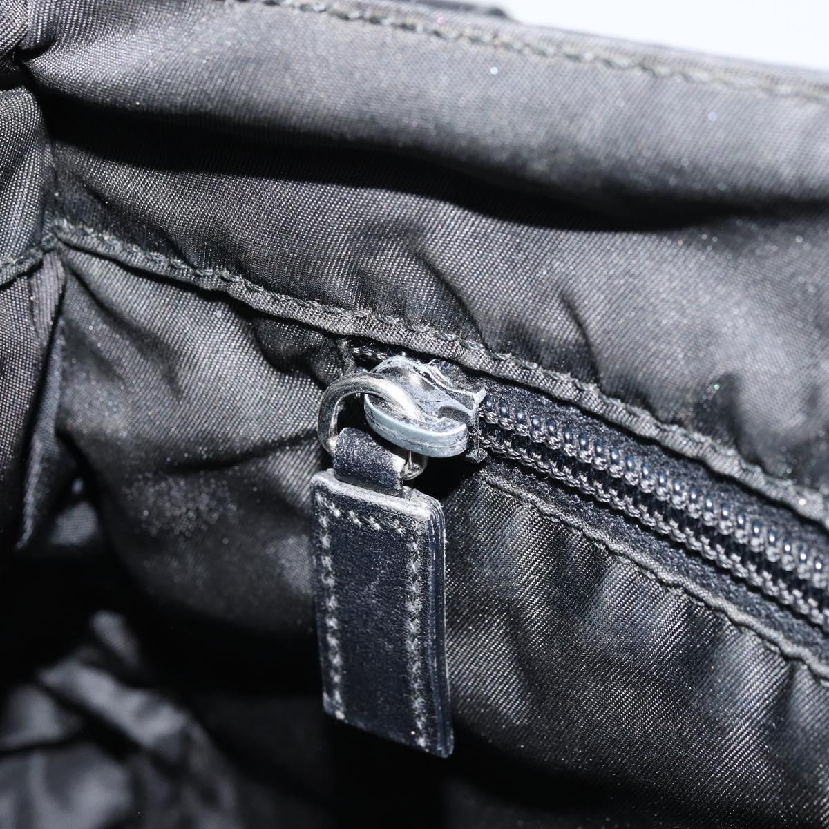PRADA Shoulder Bag Nylon Black Silver Auth ka2860
