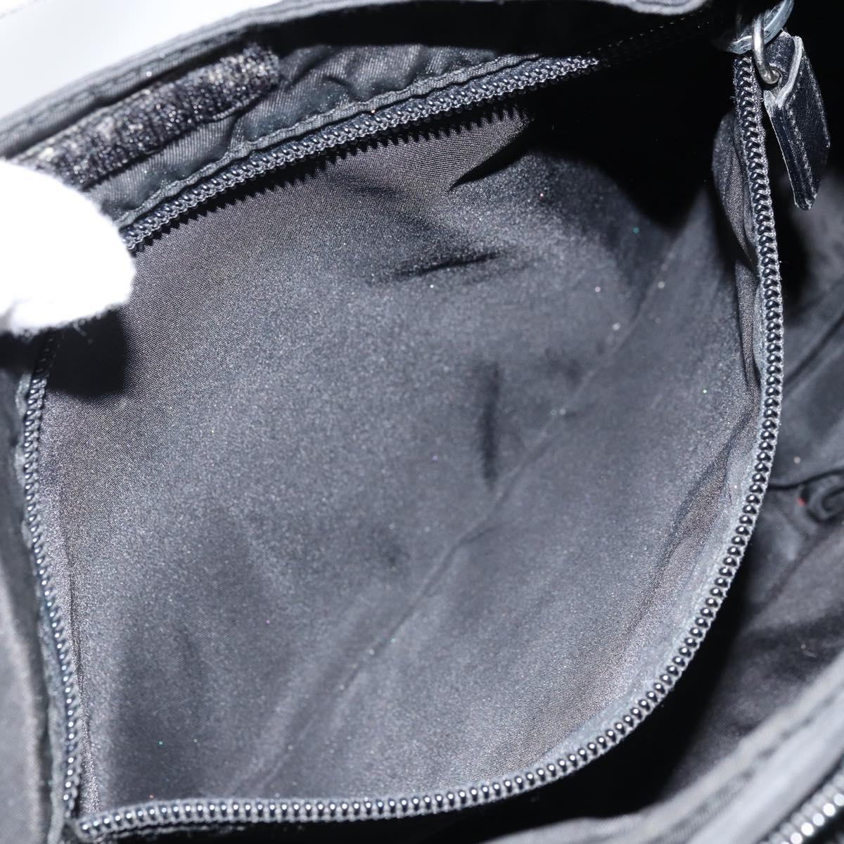 PRADA Shoulder Bag Nylon Black Silver Auth ka2860