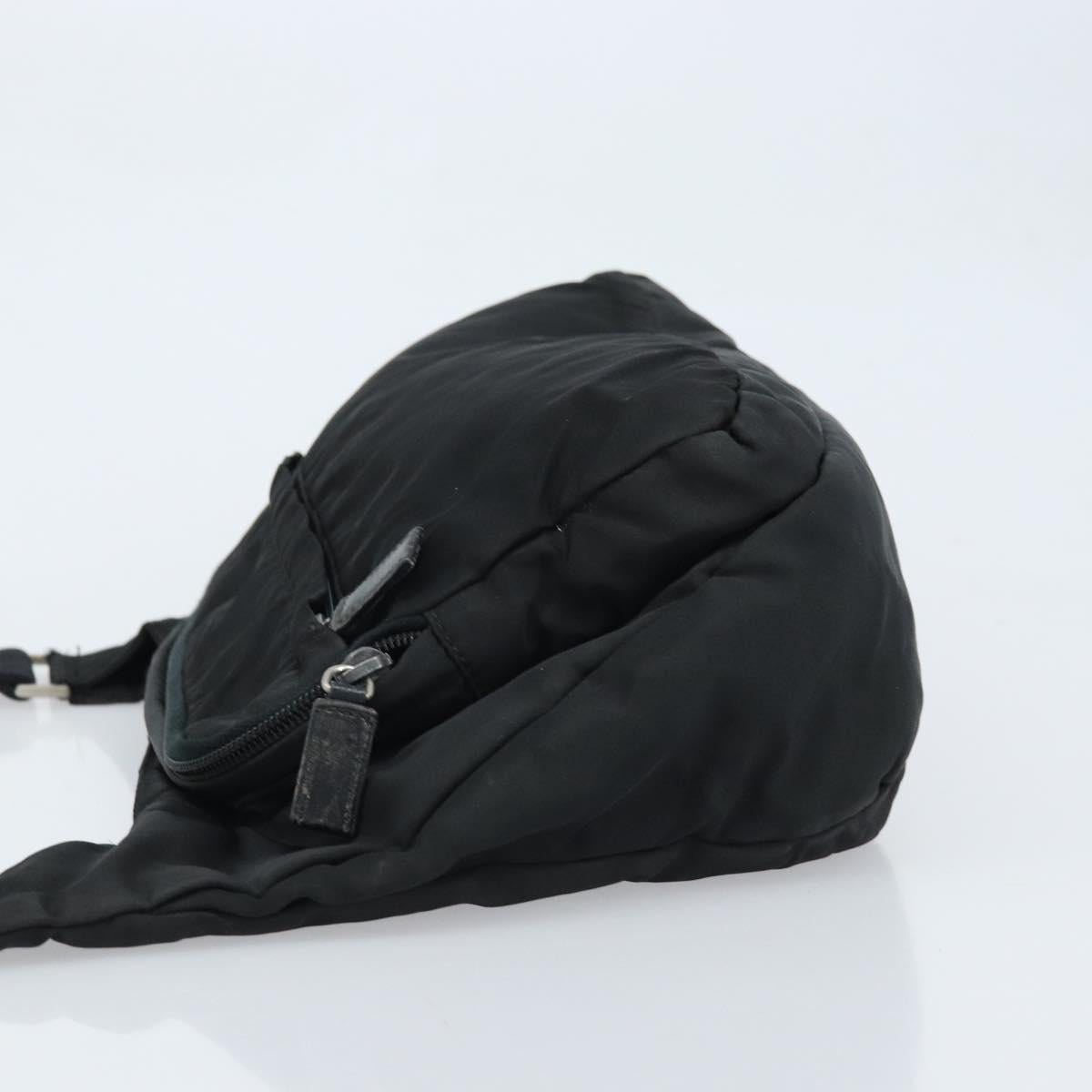 PRADA Shoulder Bag Nylon Black Silver Auth ka2860