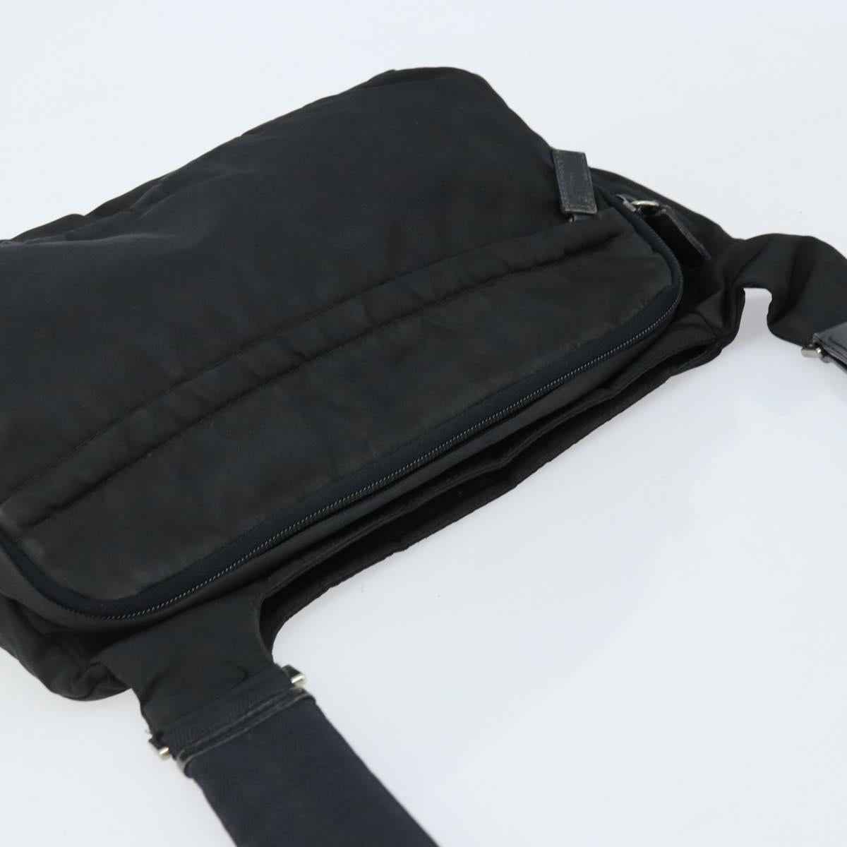 PRADA Shoulder Bag Nylon Black Silver Auth ka2860