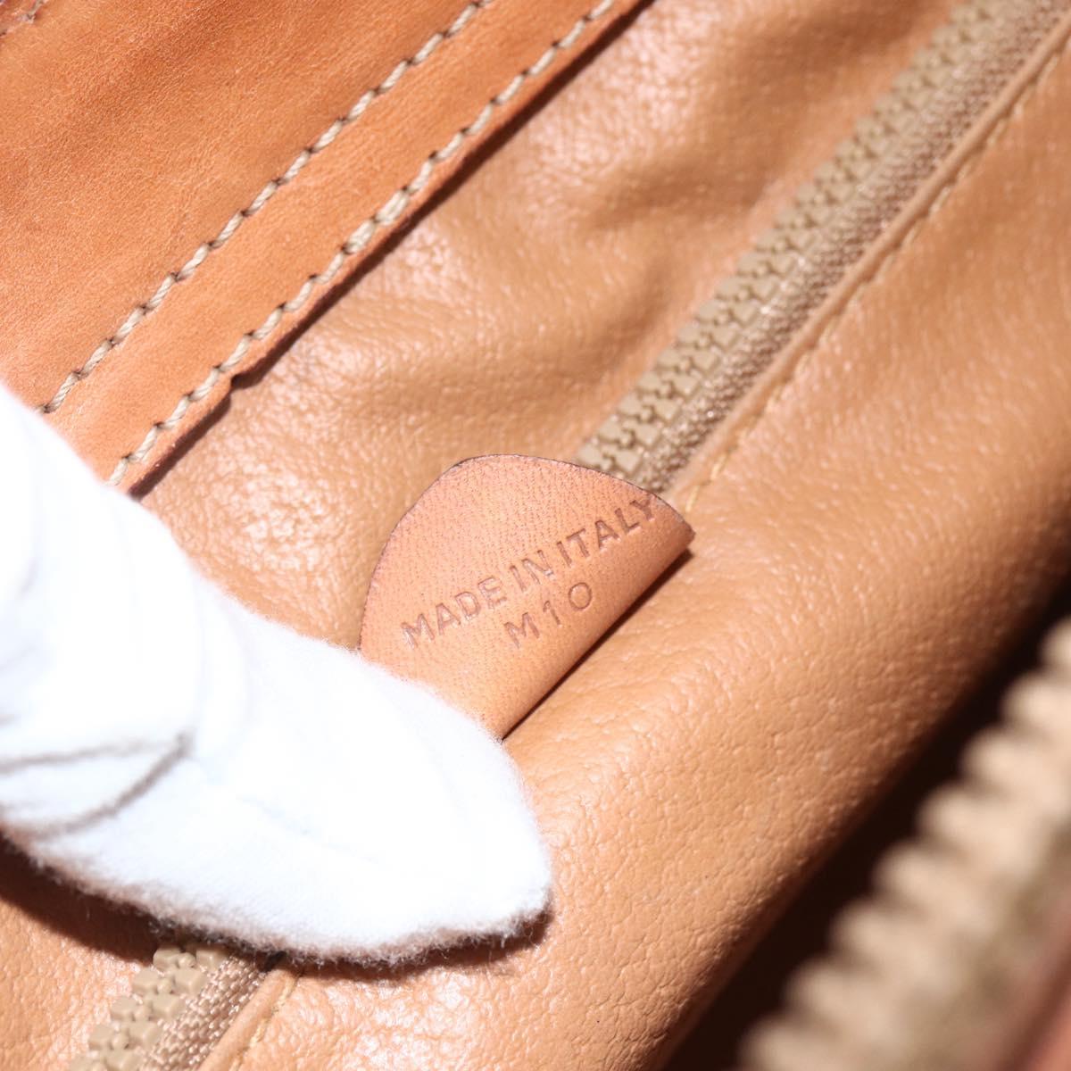 CELINE Macadam Canvas Hand Bag PVC Leather Brown Gold Auth ka2862
