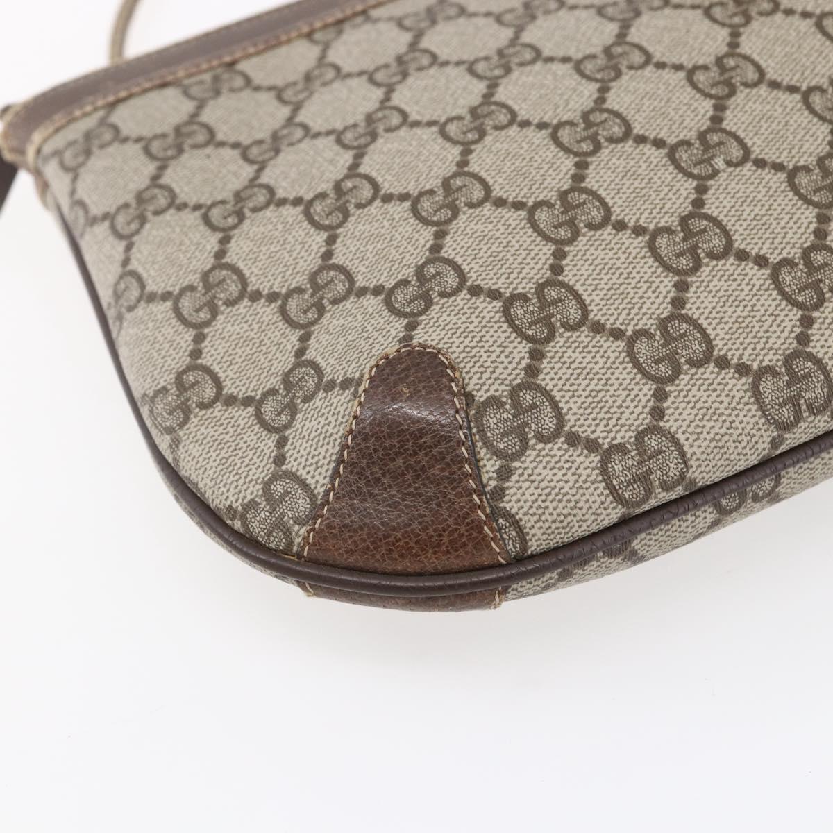 GUCCI GG Supreme Web Sherry Line Bag PVC Beige Gold Red 904 02 026 Auth ka287