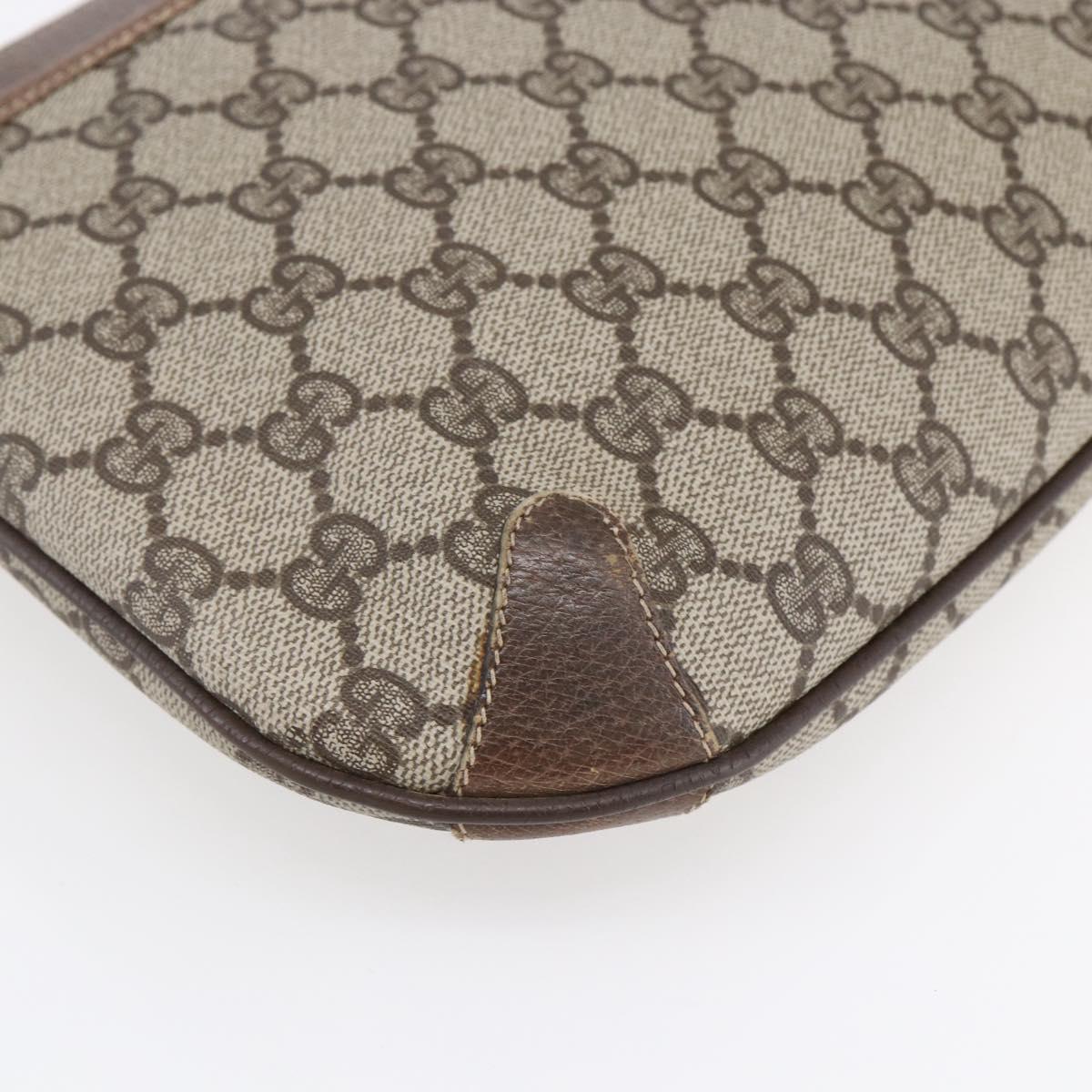 GUCCI GG Supreme Web Sherry Line Bag PVC Beige Gold Red 904 02 026 Auth ka287