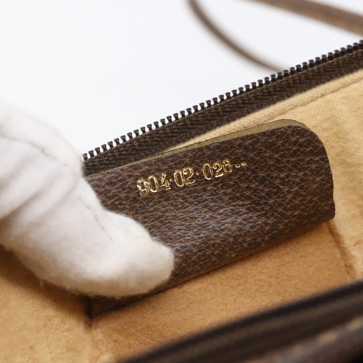 GUCCI GG Supreme Web Sherry Line Bag PVC Beige Gold Red 904 02 026 Auth ka287