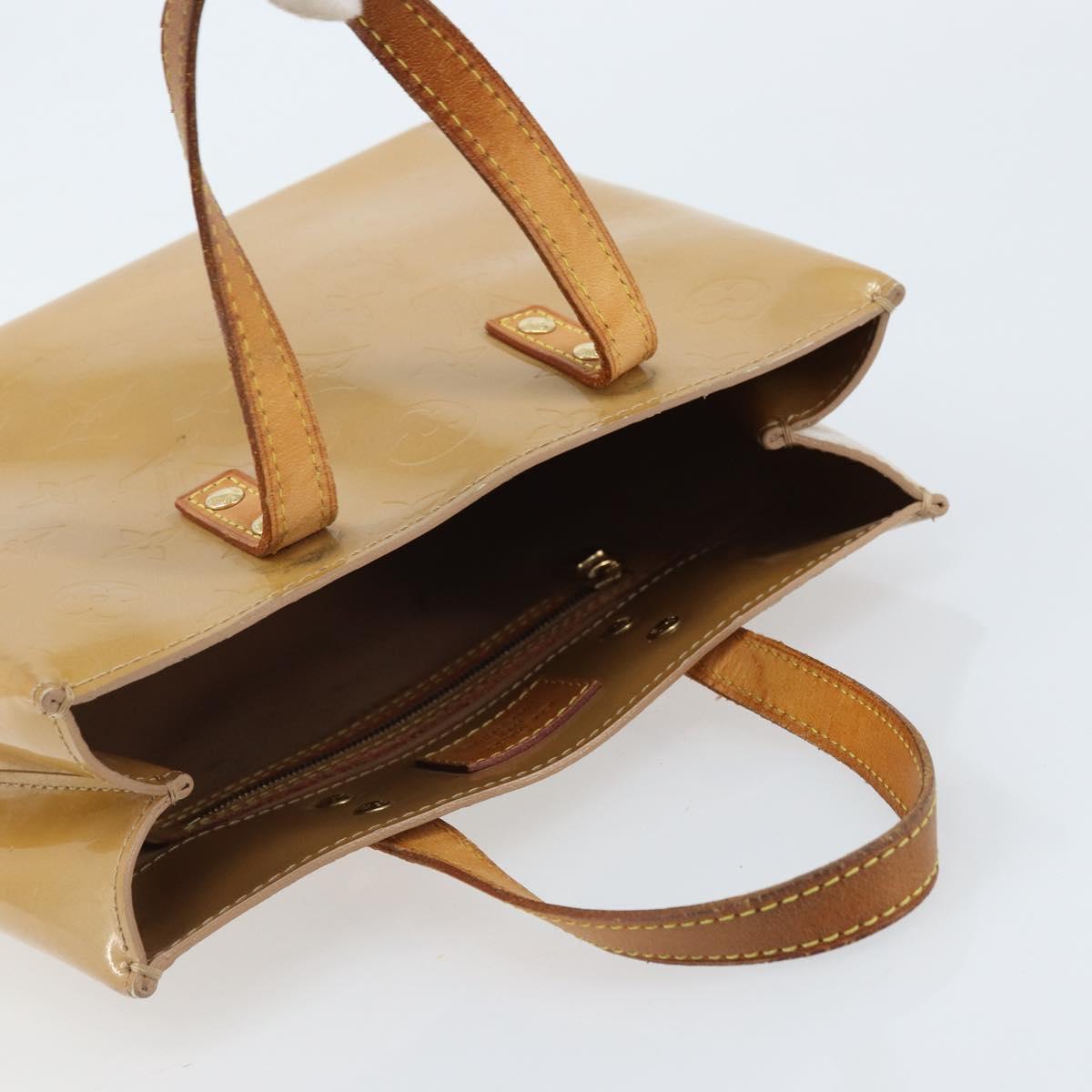 LOUIS VUITTON Monogram Vernis Reade PM Hand Bag Noisette M91334 LV Auth ka2870