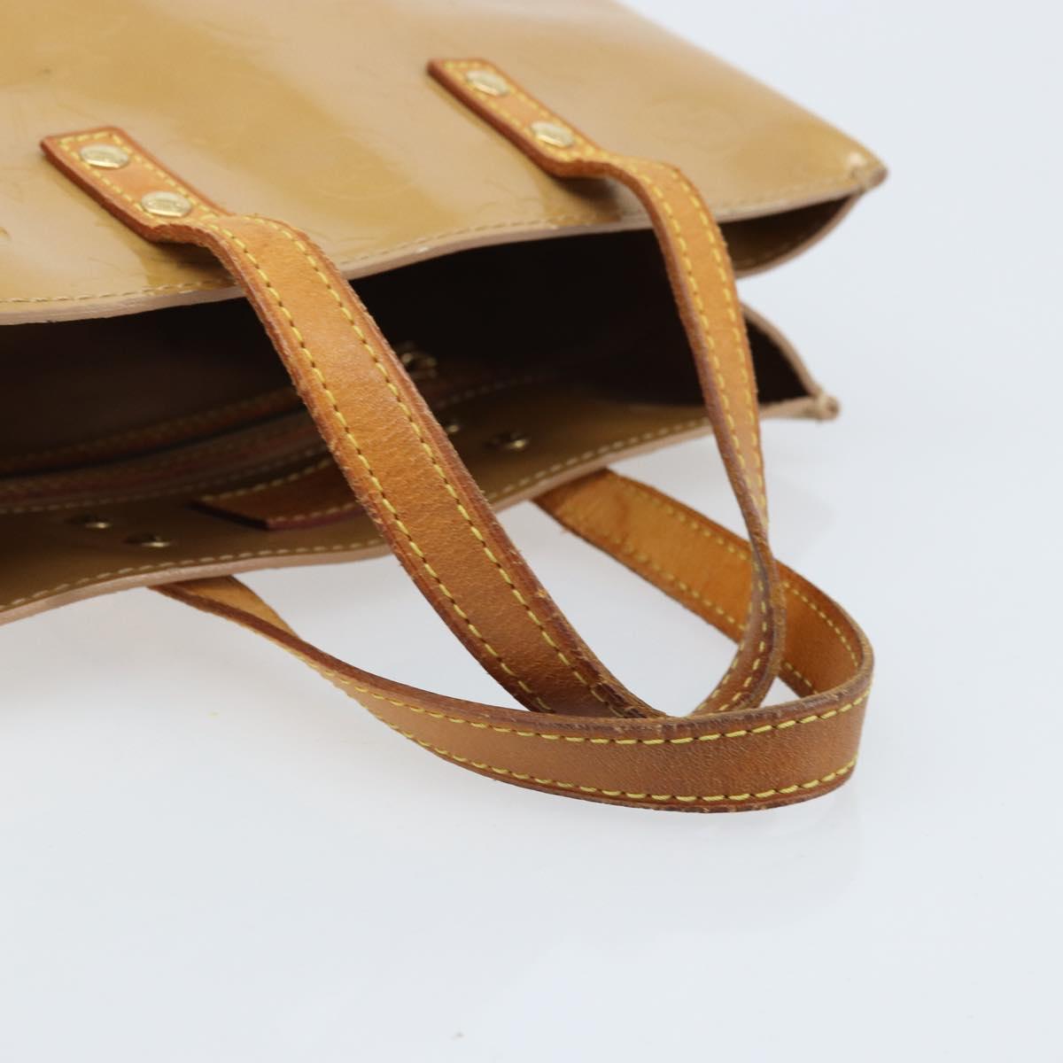 LOUIS VUITTON Monogram Vernis Reade PM Hand Bag Noisette M91334 LV Auth ka2870