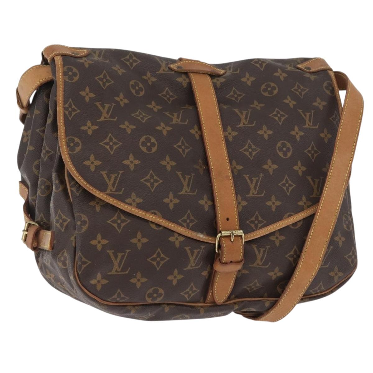 LOUIS VUITTON Monogram Saumur 35 Shoulder Bag M42254 LV Auth ka2872