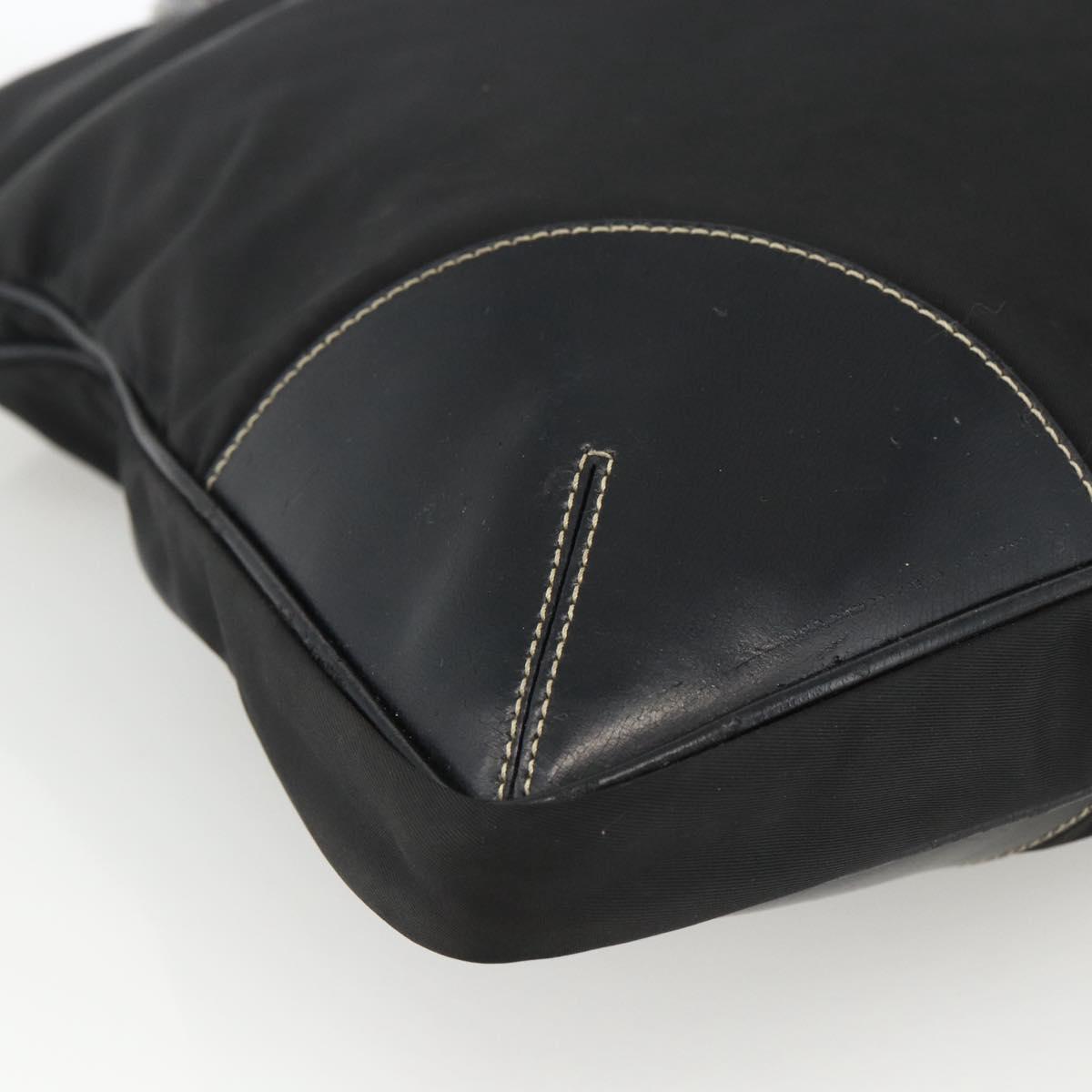 PRADA Hand Bag Nylon Black Silver Auth ka2874