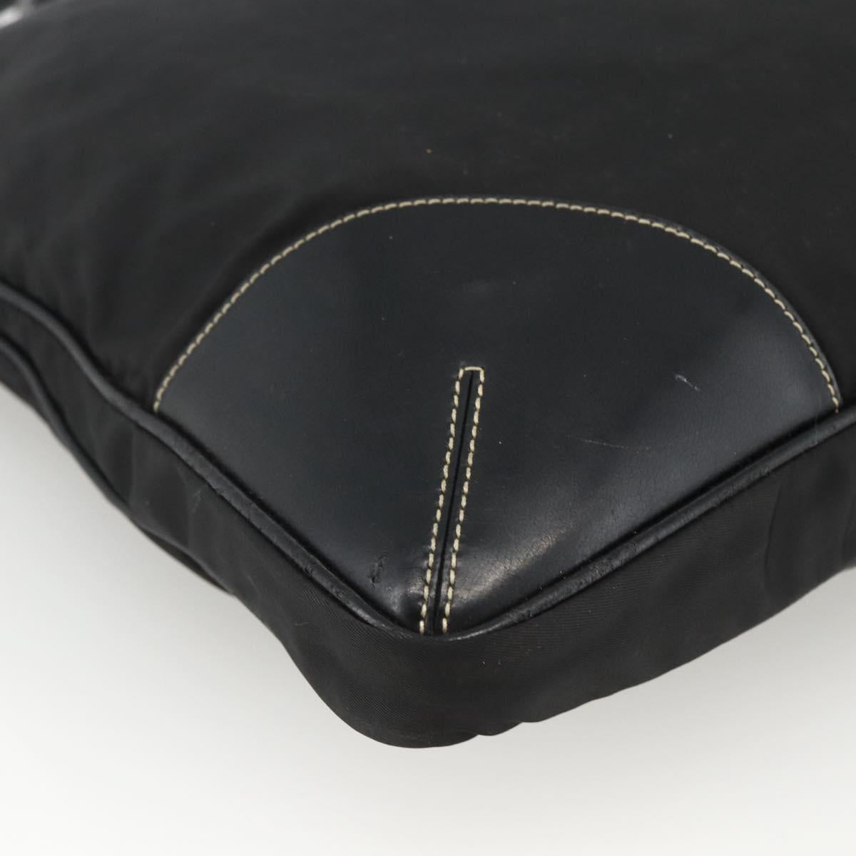 PRADA Hand Bag Nylon Black Silver Auth ka2874