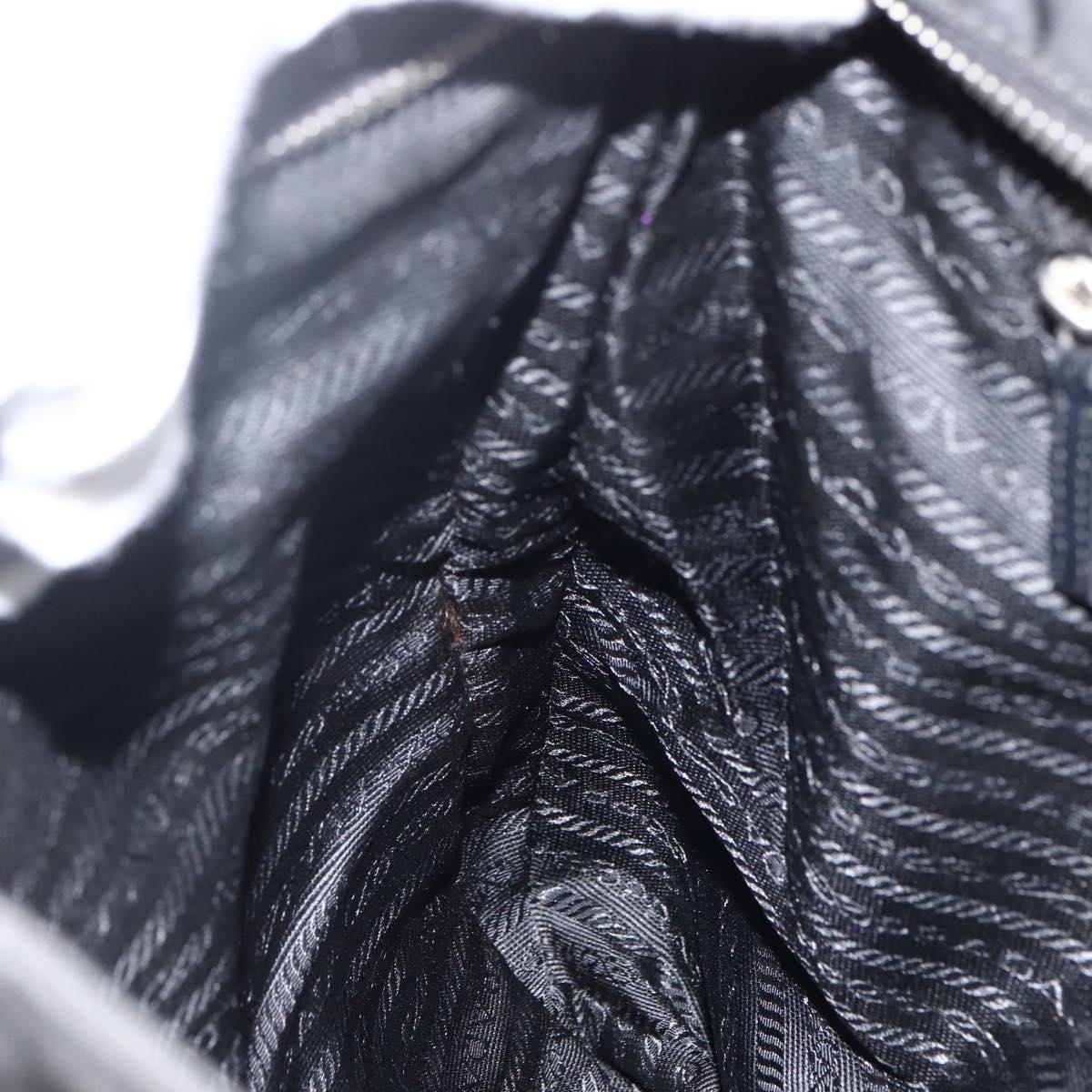 PRADA Hand Bag Nylon Black Silver Auth ka2874