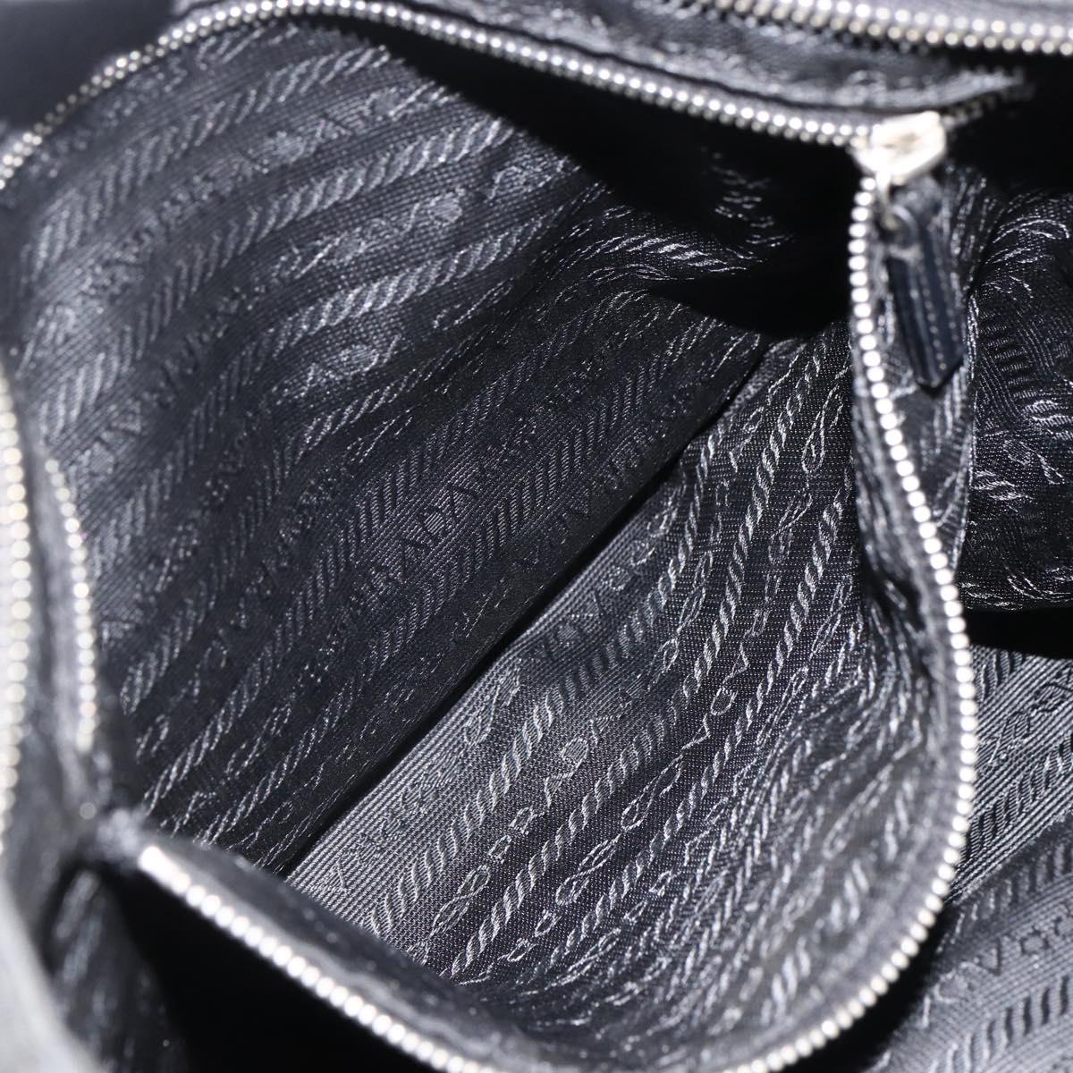 PRADA Hand Bag Nylon Black Silver Auth ka2874