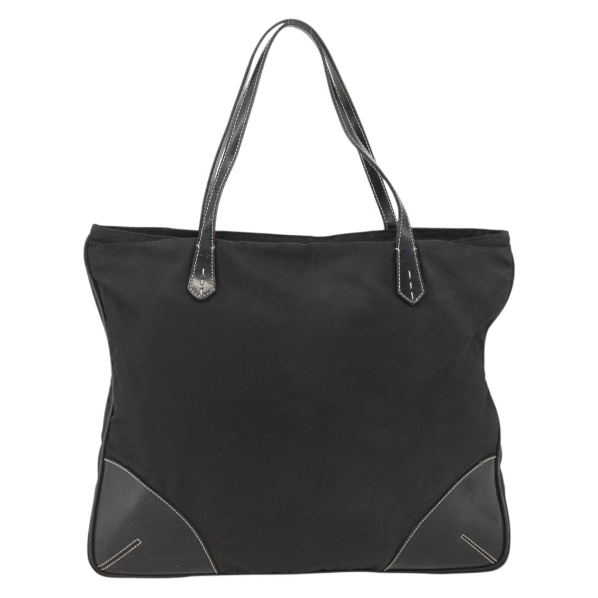 PRADA Hand Bag Nylon Black Silver Auth ka2874