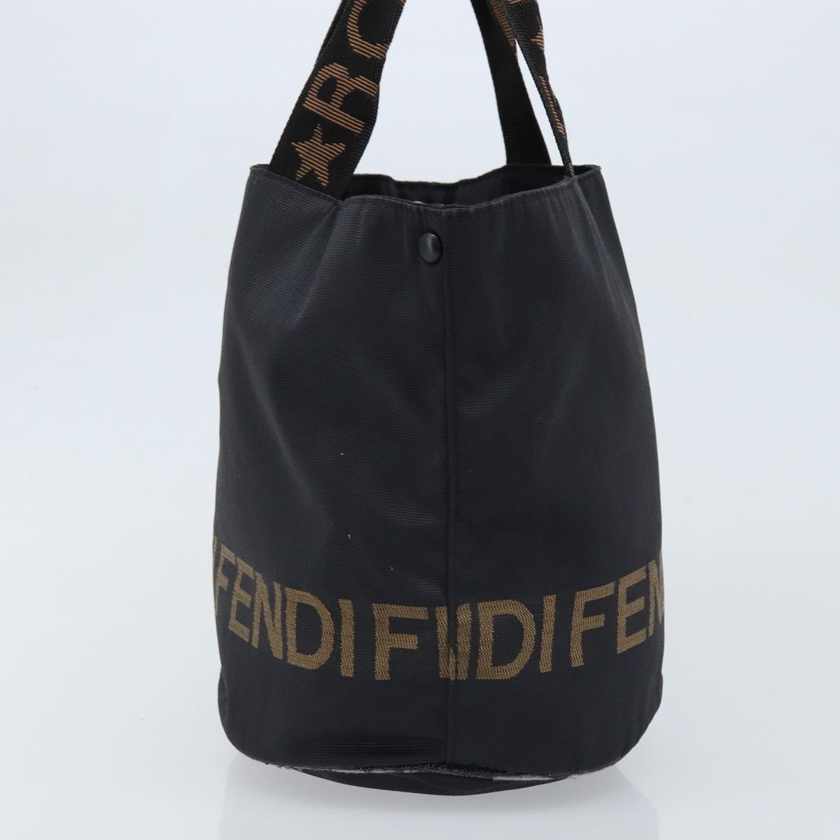 FENDI Tote Bag Canvas Black Auth ka2877