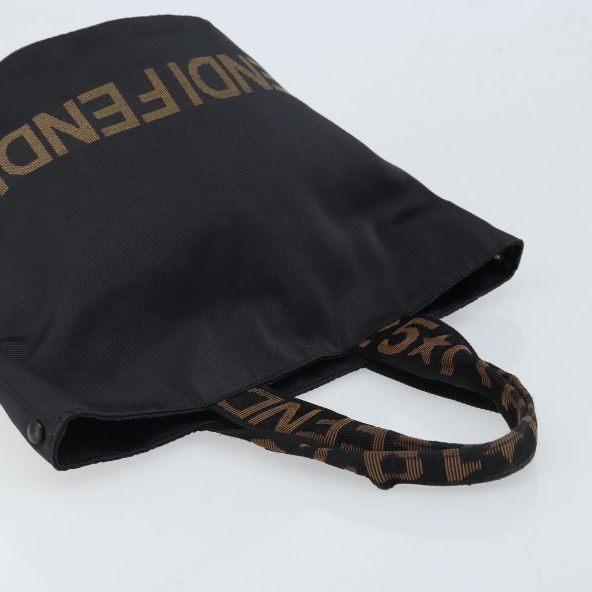 FENDI Tote Bag Canvas Black Auth ka2877