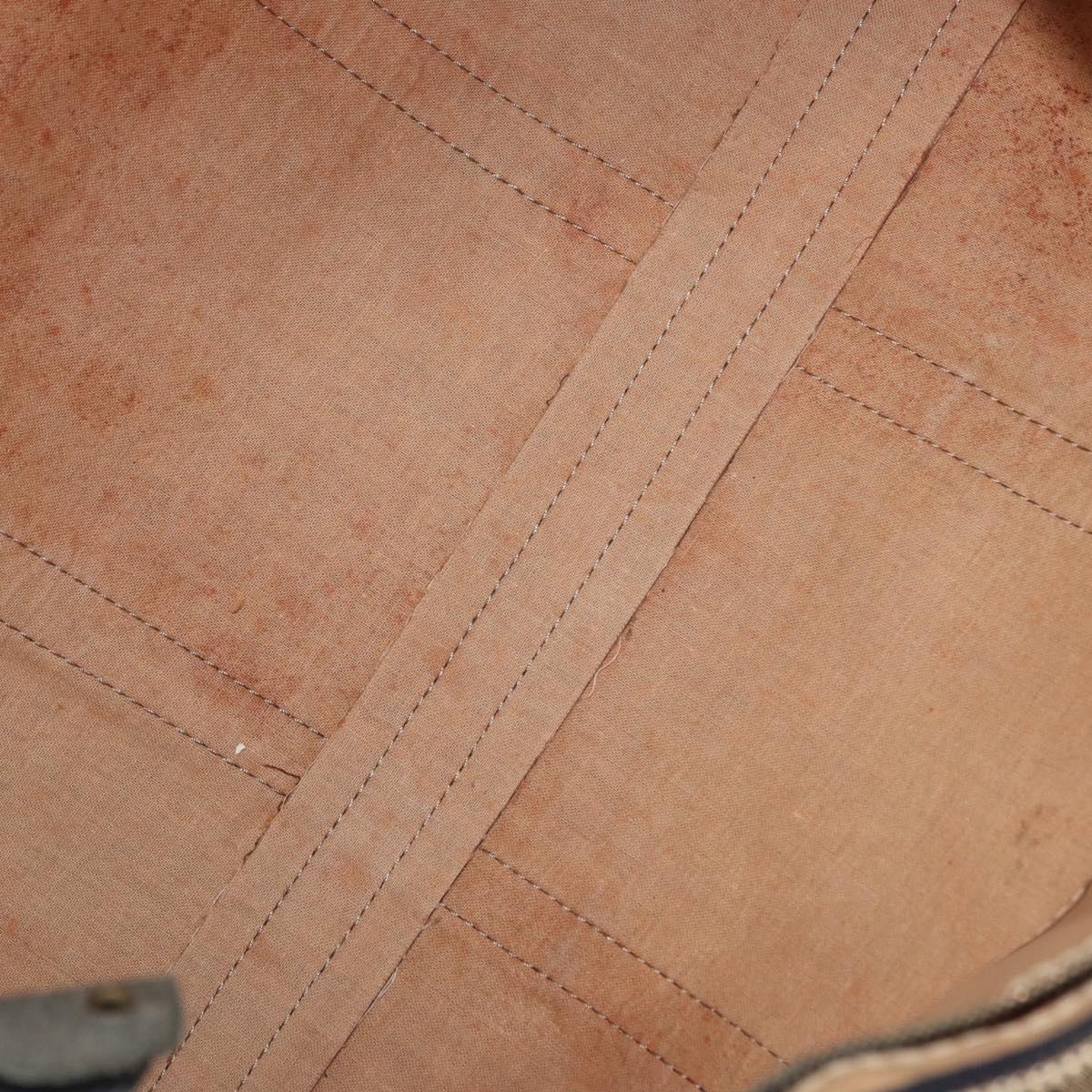 Christian Dior Trotter Canvas Boston Bag Black Gold Auth ka288