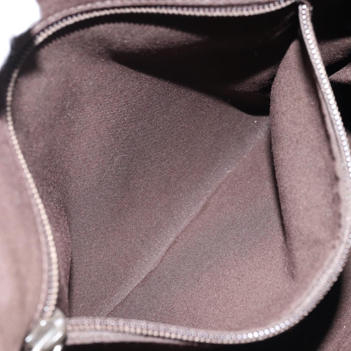 GUCCI GG Canvas Shoulder Bag Beige Silver 145857 Auth ka2886