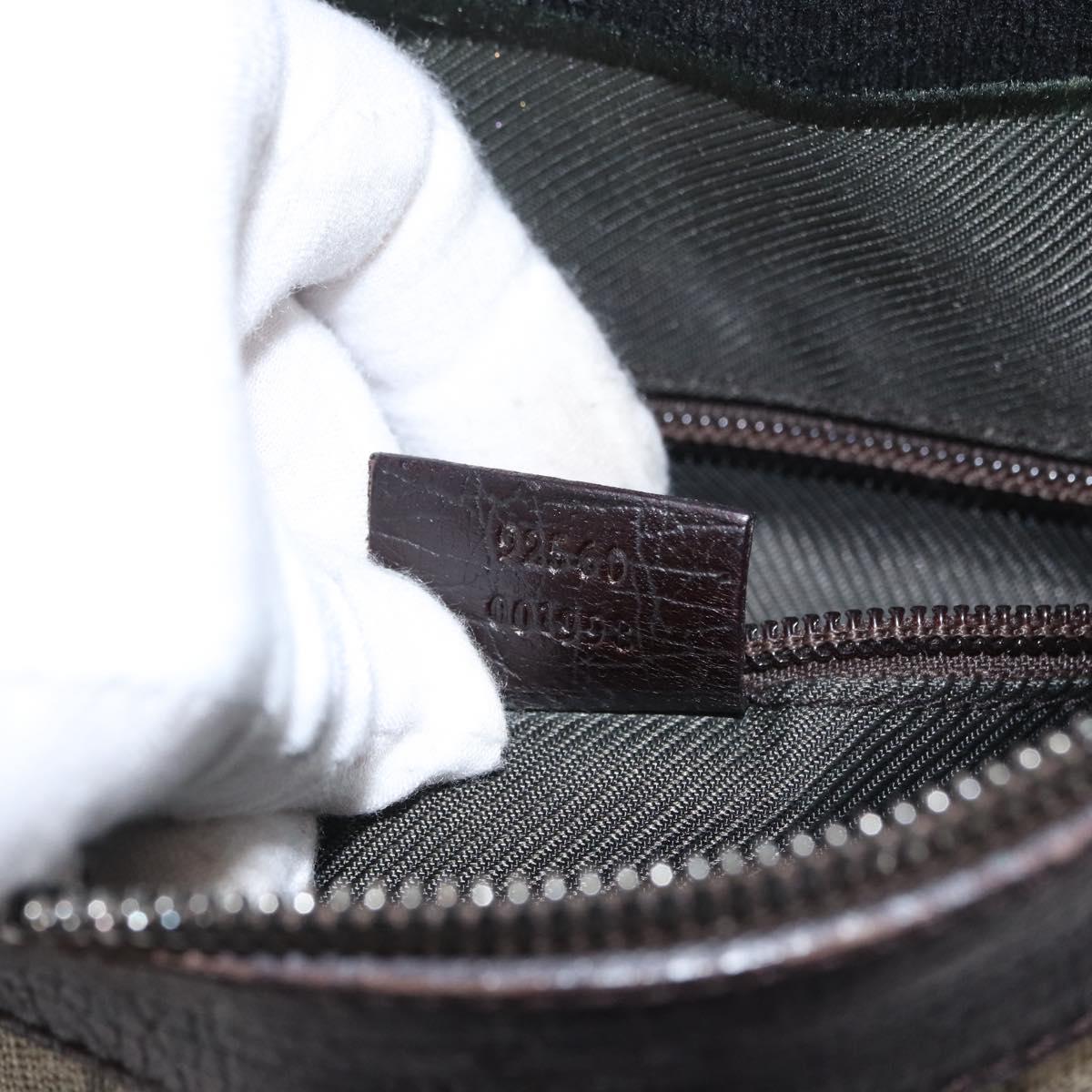 GUCCI GG Supreme Shoulder Bag PVC Beige Silver 92560 Auth ka2891
