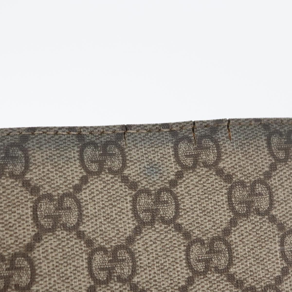 GUCCI GG Supreme Shoulder Bag PVC Beige Silver 92560 Auth ka2891