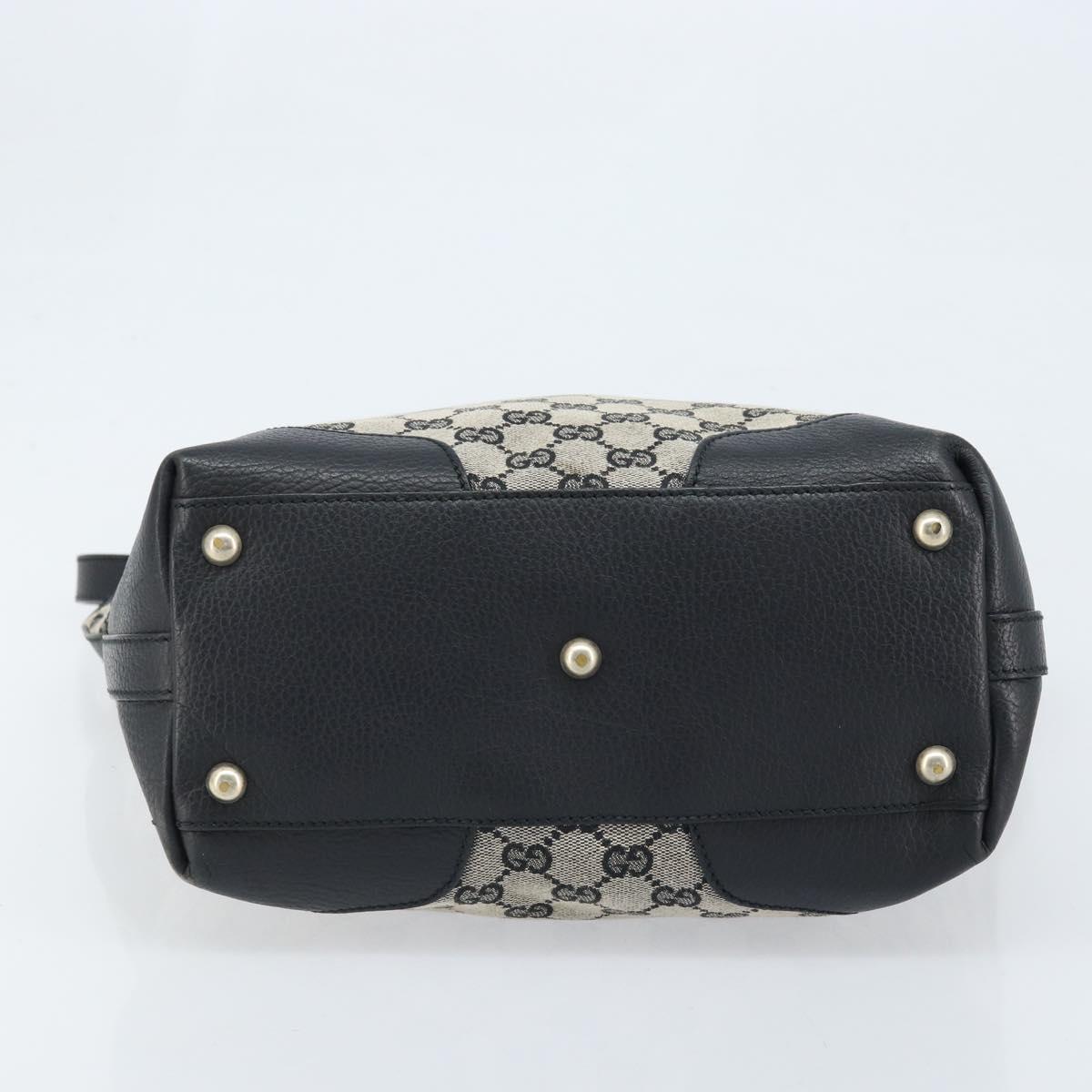 GUCCI GG Canvas Tote Bag Black Gold 272377 Auth ka2892