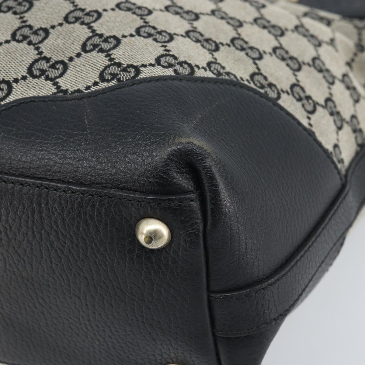 GUCCI GG Canvas Tote Bag Black Gold 272377 Auth ka2892