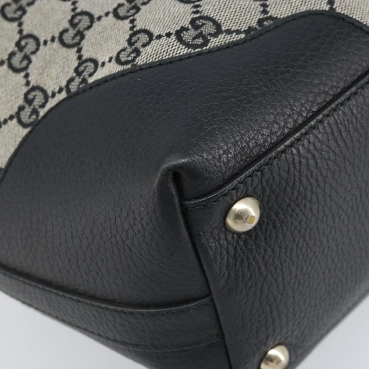 GUCCI GG Canvas Tote Bag Black Gold 272377 Auth ka2892