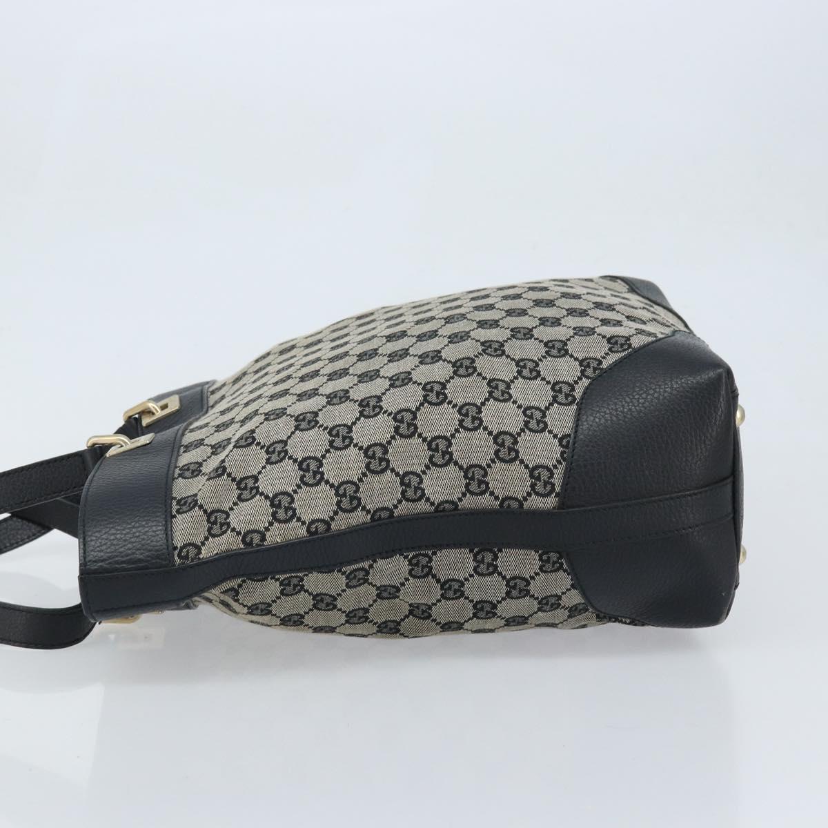 GUCCI GG Canvas Tote Bag Black Gold 272377 Auth ka2892