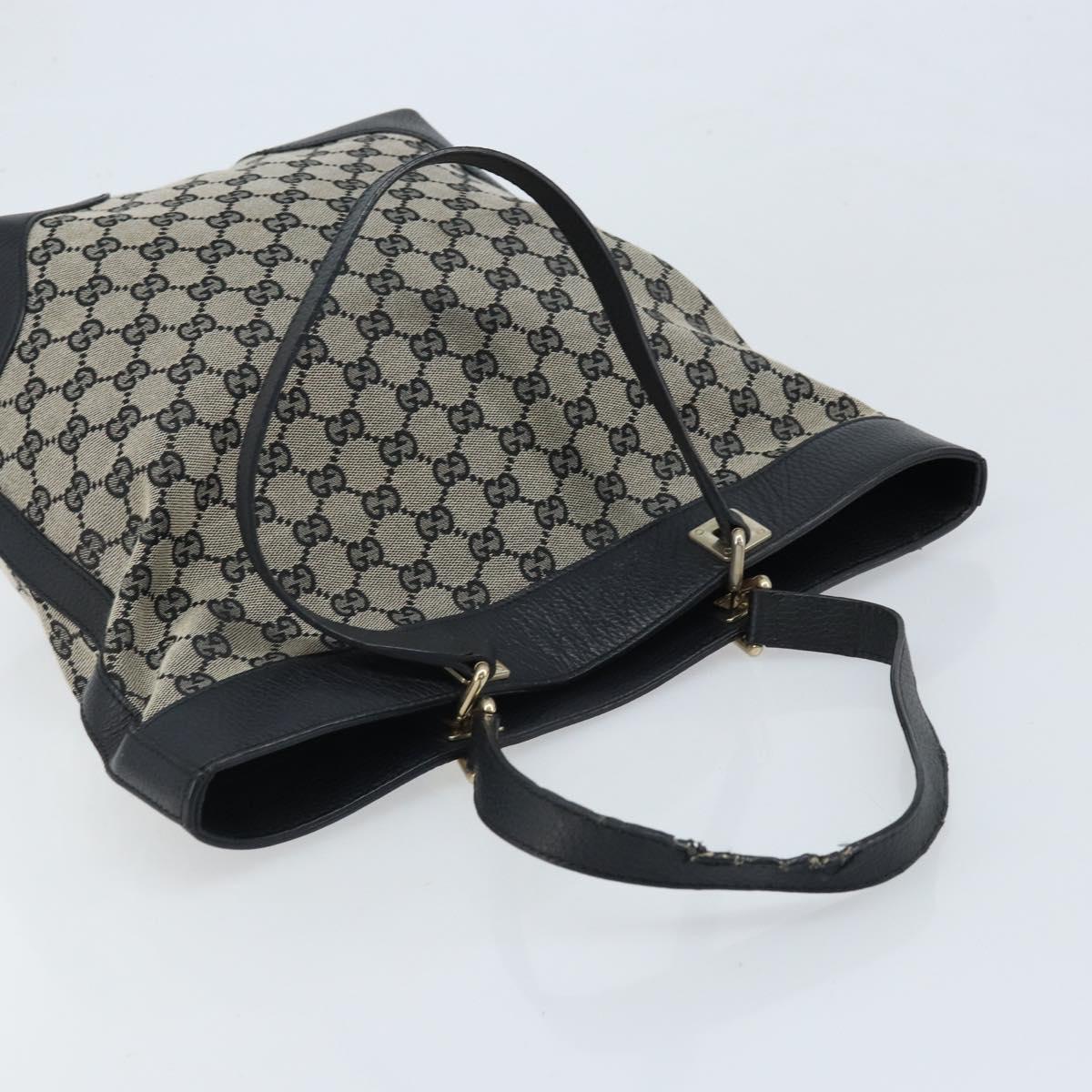 GUCCI GG Canvas Tote Bag Black Gold 272377 Auth ka2892