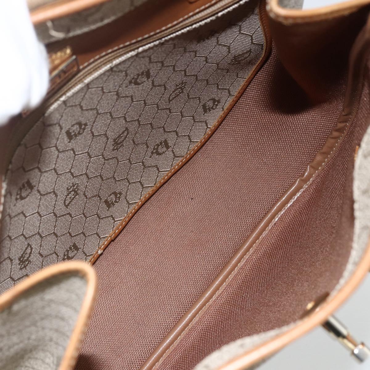 Christian Dior Honeycomb Canvas Shoulder Bag PVC Beige Gold Auth ka2895