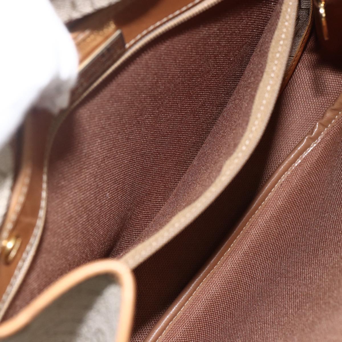 Christian Dior Honeycomb Canvas Shoulder Bag PVC Beige Gold Auth ka2895