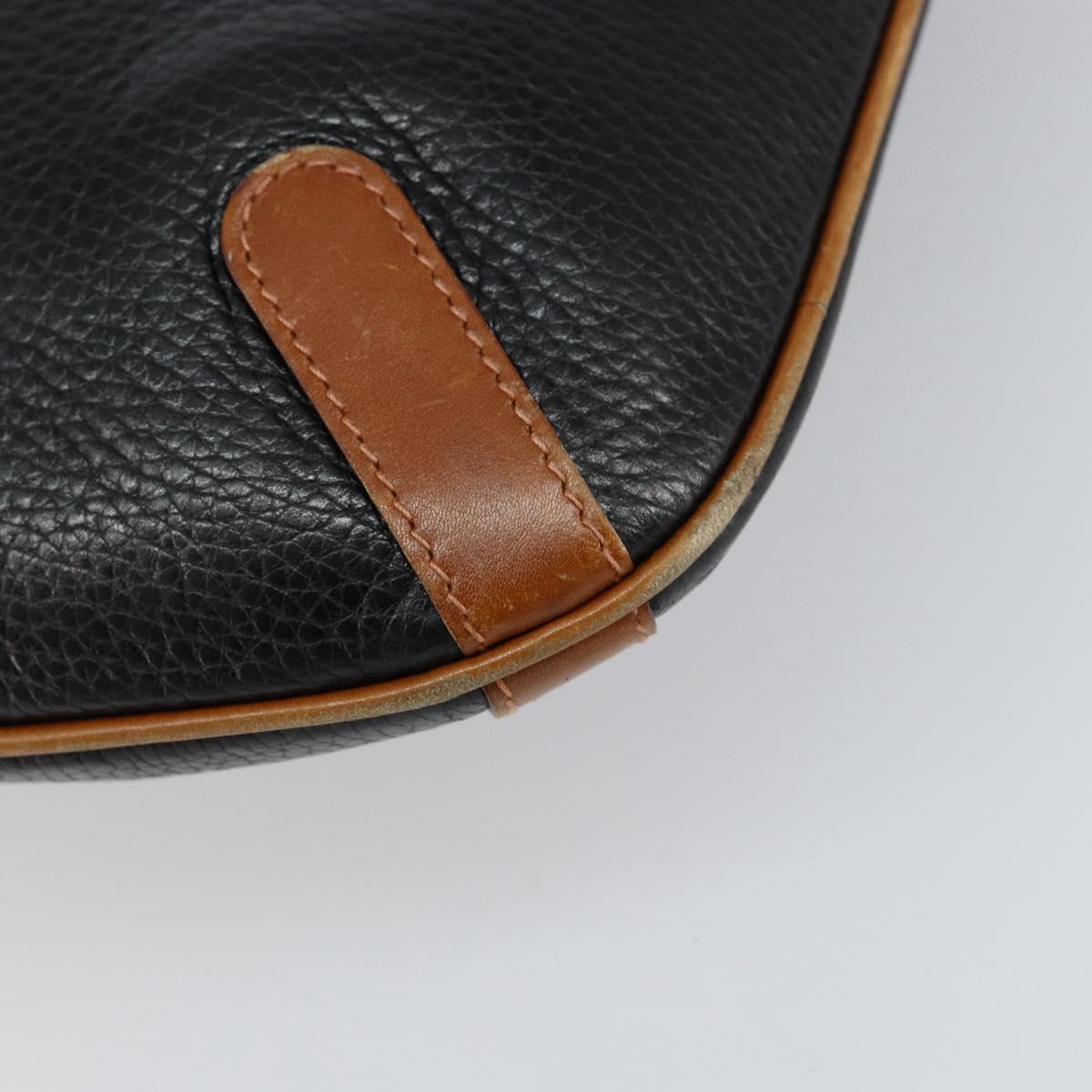 CELINE Tote Bag Leather Black Gold Auth ka290