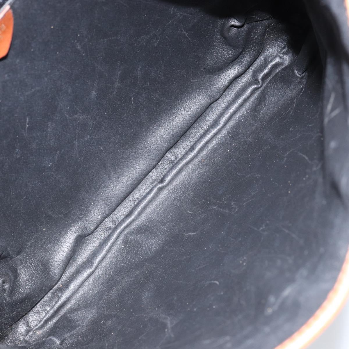 CELINE Tote Bag Leather Black Gold Auth ka290