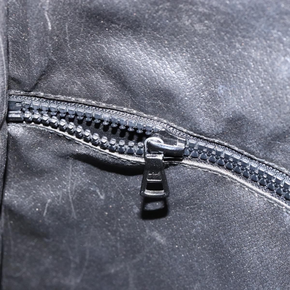 CELINE Tote Bag Leather Black Gold Auth ka290