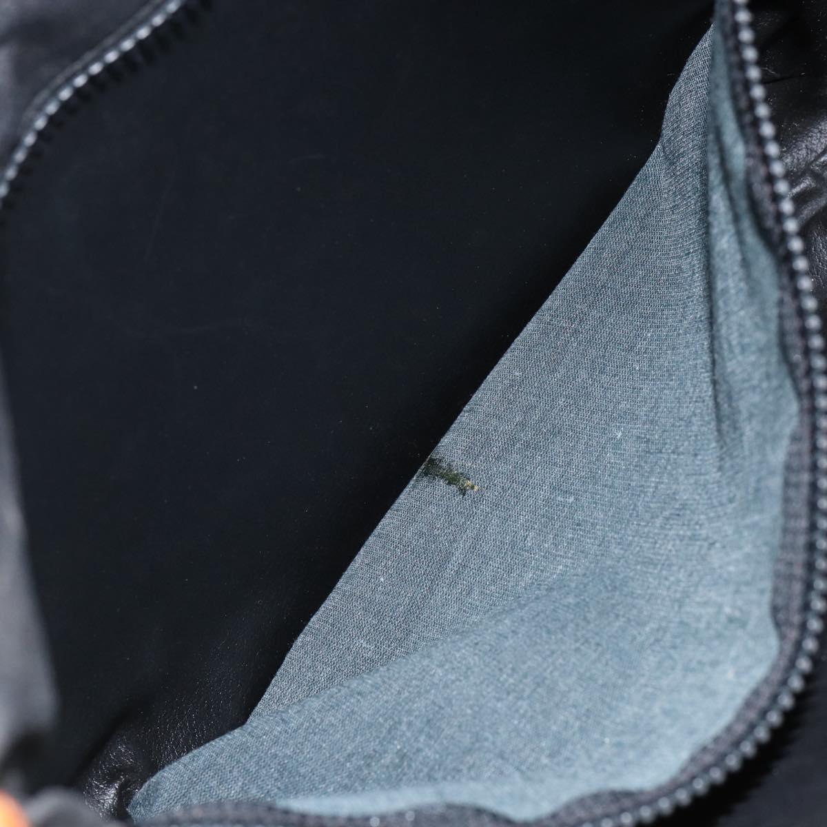 CELINE Tote Bag Leather Black Gold Auth ka290