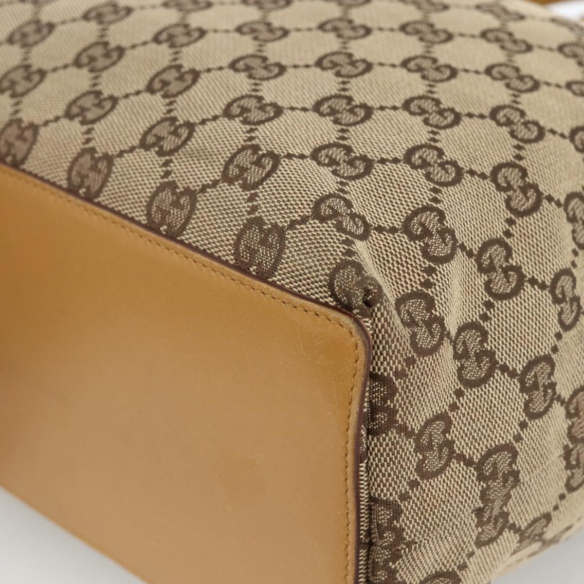 GUCCI GG Canvas Tote Bag Beige Gold 002 1098 2404 Auth ka2901