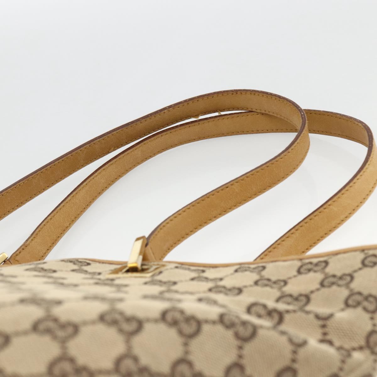 GUCCI GG Canvas Tote Bag Beige Gold 002 1098 2404 Auth ka2901